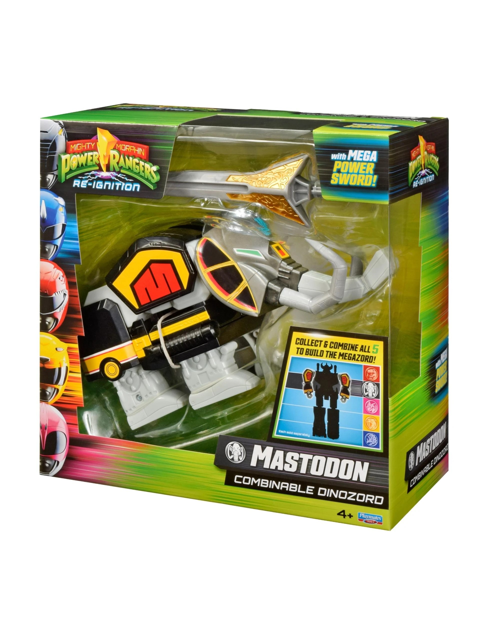 3 Mighty Morphin Power Rangers Re-Ignition Combinable Dinozord Mastodon Toy, 3 of 10