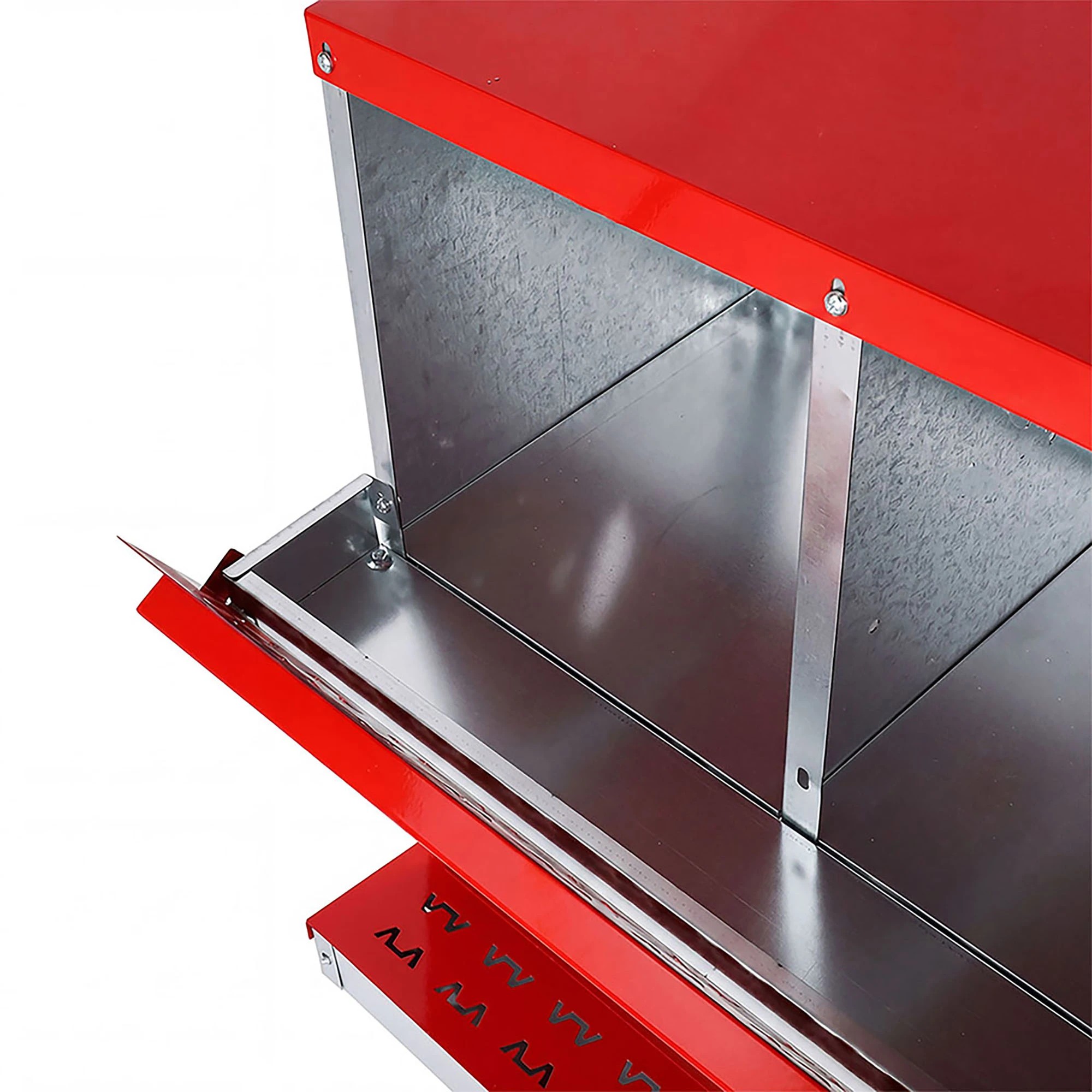 4 Pawz Chicken Nesting Box 6 Hole 2-Tier Roll Away Egg Collection Galvanized Coop, 4 of 8