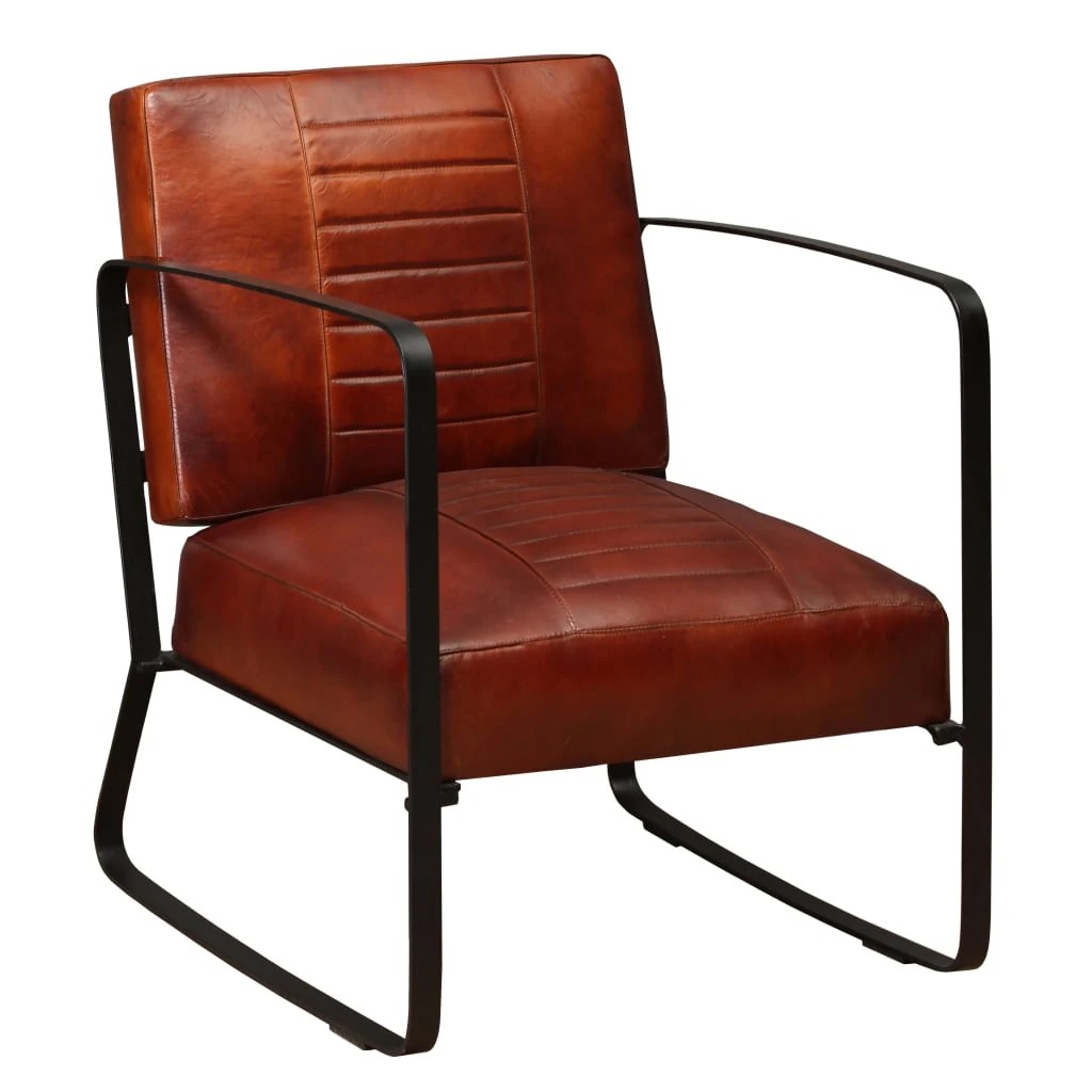 1 vidaXL Leather chair Industrial - Brown, 1 of 7