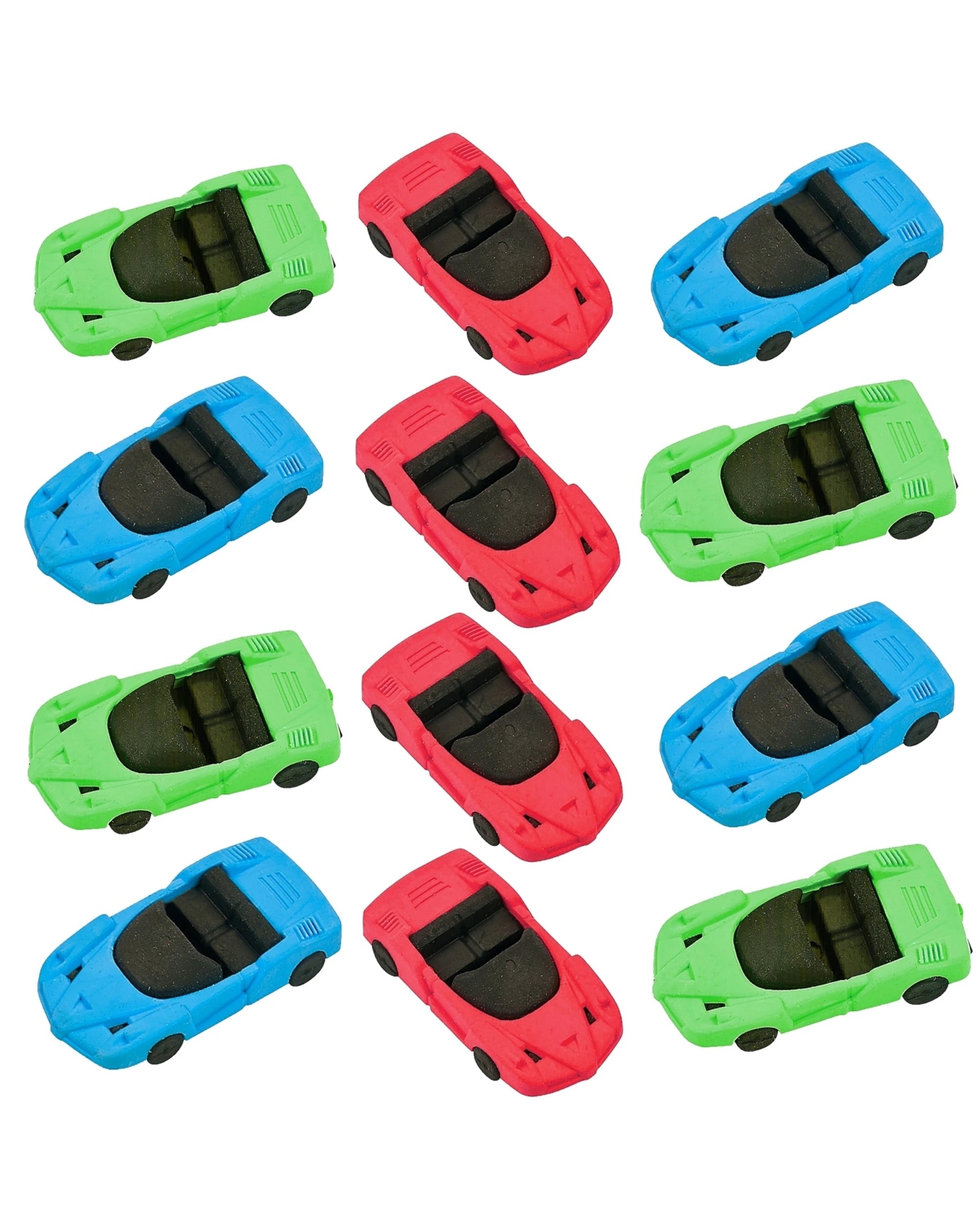 1 Partyrama Racing Car Erasers Pack of 12, 1 of 1