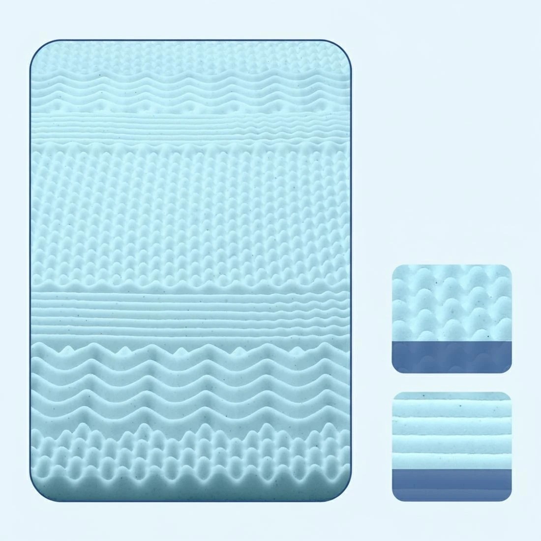 7 Giselle Bedding 5cm Memory Foam Mattress Topper 7-Zone King Single - King Single Bed - Blue, 7 of 9