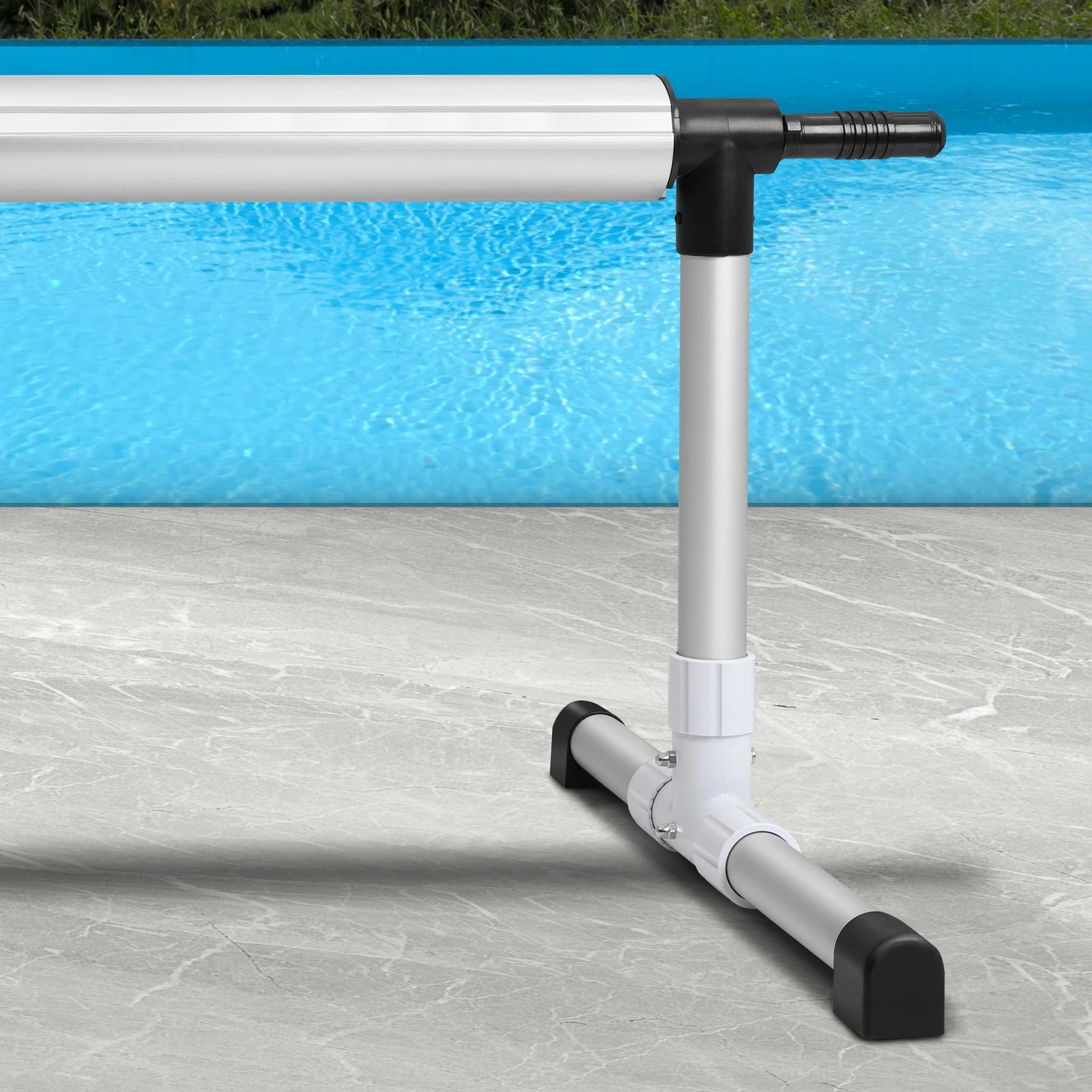 10 Alfordson Pool Cover Roller 4.5m Adjustable Solar Blanket Reel Swimming - Black, 10 of 10