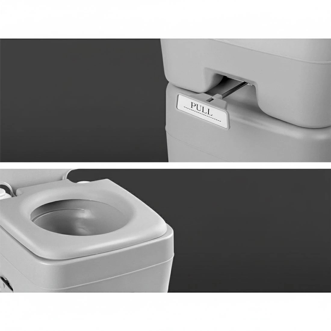 5 Weisshorn 20L Portable Camping Toilet Outdoor Flush Potty Boating With Bag - Grey, 5 of 7