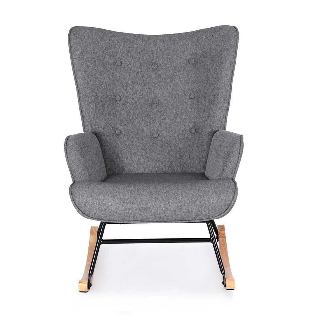 3 Artiss Rocking Chair Armchair Nursing Boucle Fabric - Grey, 3 of 6