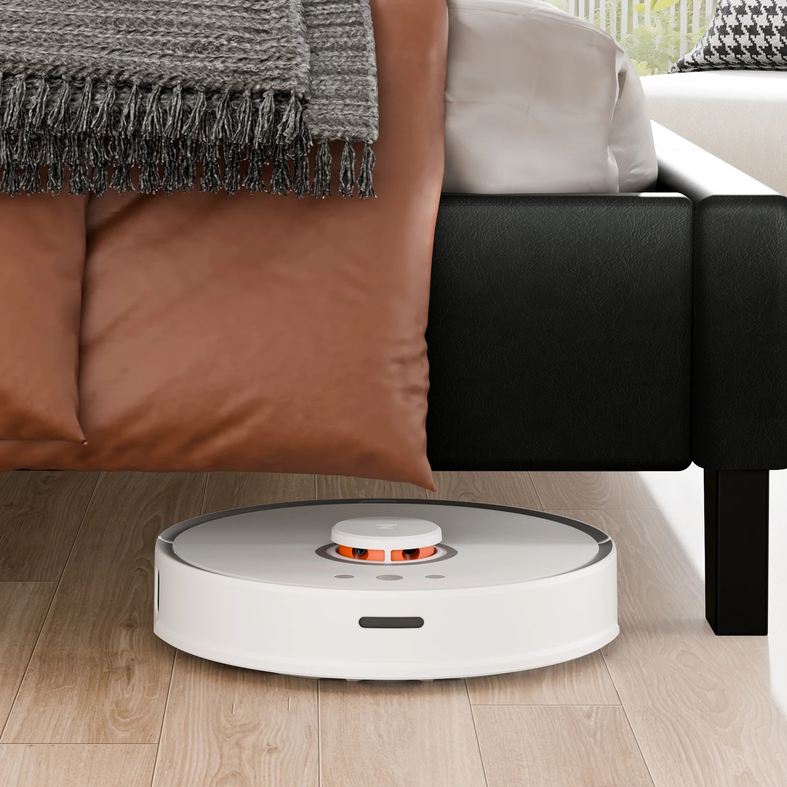 6 Alfordson Bed Frame Double Size Wooden Base Platform Leather Madelyn - Black, 6 of 10