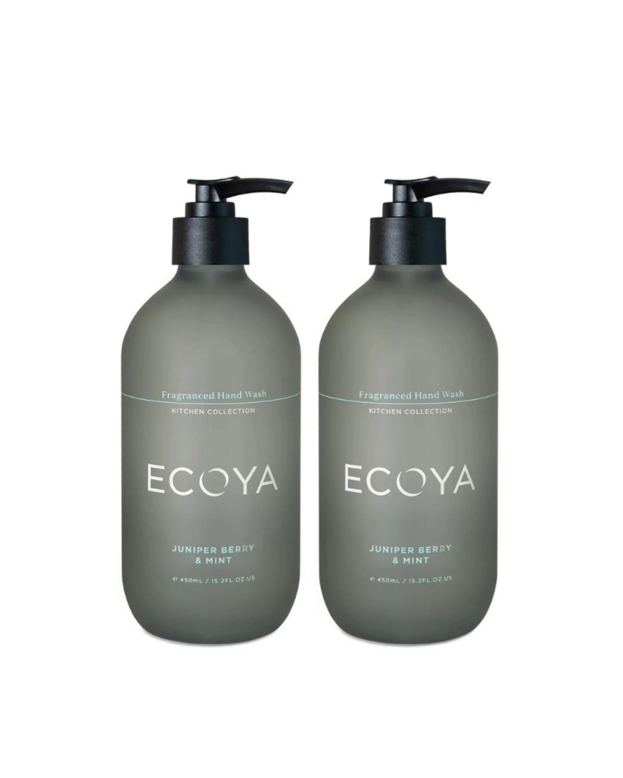 1 Ecoya Juniper Berry & Mint 450ml Fragranced Hand Wash Pack of 2 - Blue, 1 of 1