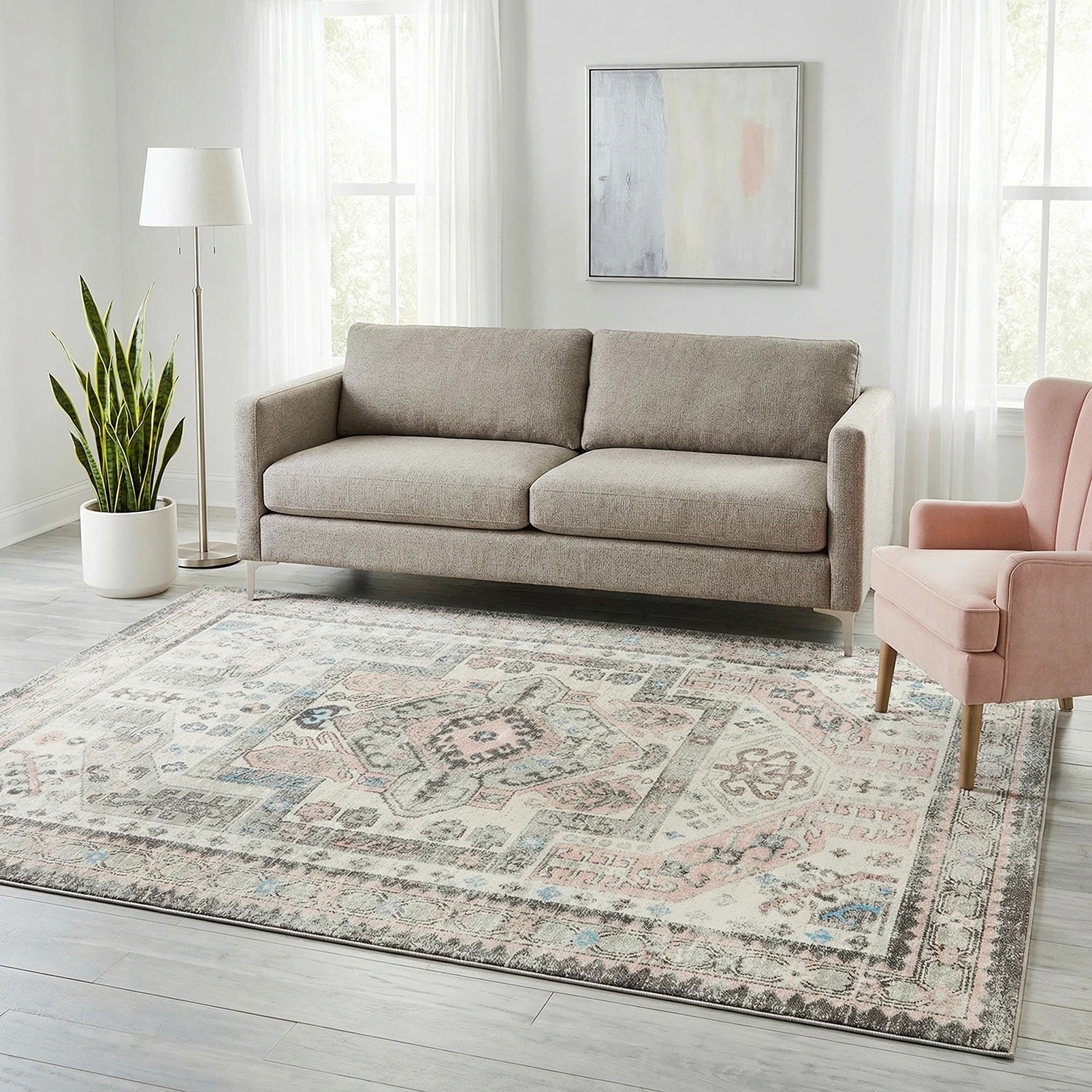 1 Common Ground Rugs Mason 704 230x160cm - Medium Power Loomed Pet Friendly Floor Rug - Grey, 1 of 9