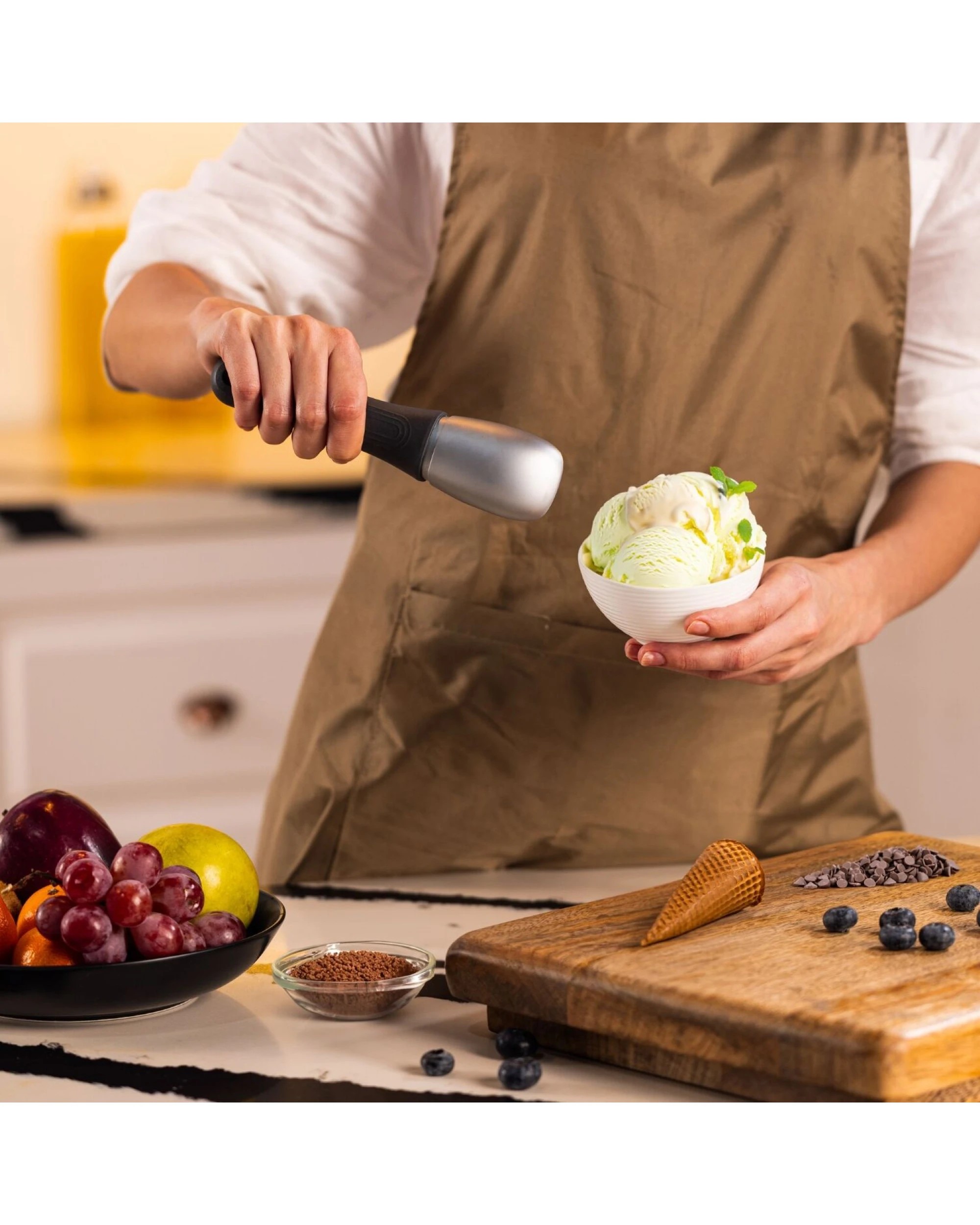 2 Zyliss Eco Handle Ice Cream Scoop Stainless Ergonomic Scoop Dishwasher Safe, 2 of 6