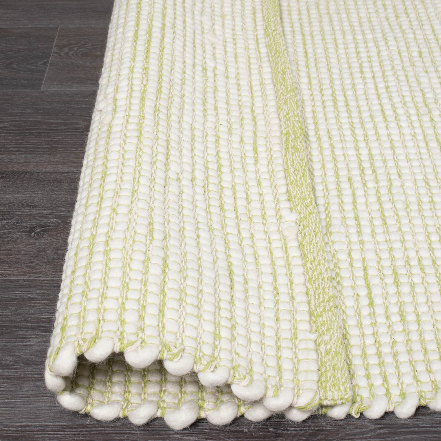 7 Common Ground Rugs Atelier 165x115cm - Small Hand Loomed Wool Floor Rug - Green, 7 of 7