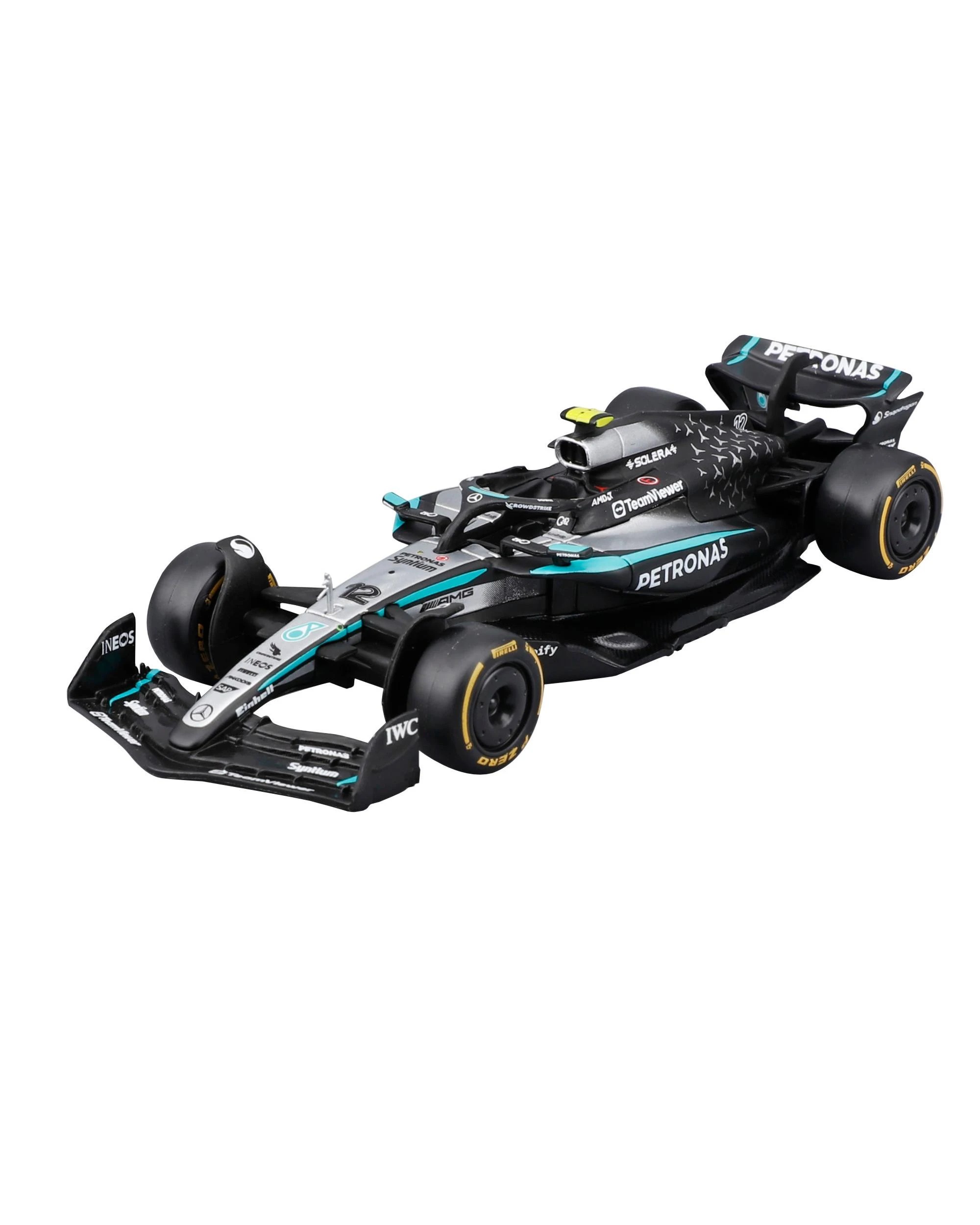 3 Bburago F1 2025 Mercedes-AMG W16 #12 Antonelli (No Helmet) 1:43 Diecast Vehicle, 3 of 9