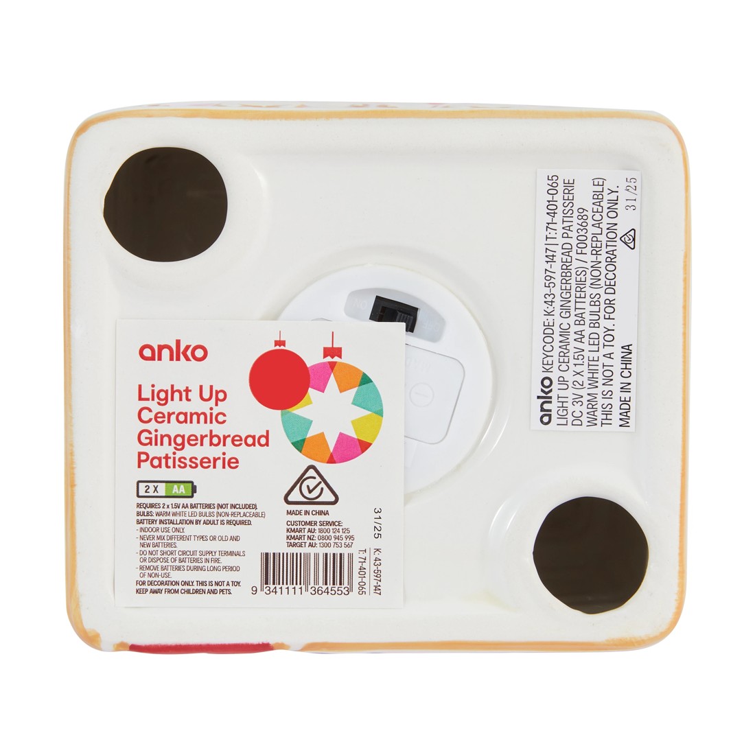 6 Light Up Ceramic Gingerbread Patisserie, 6 of 6