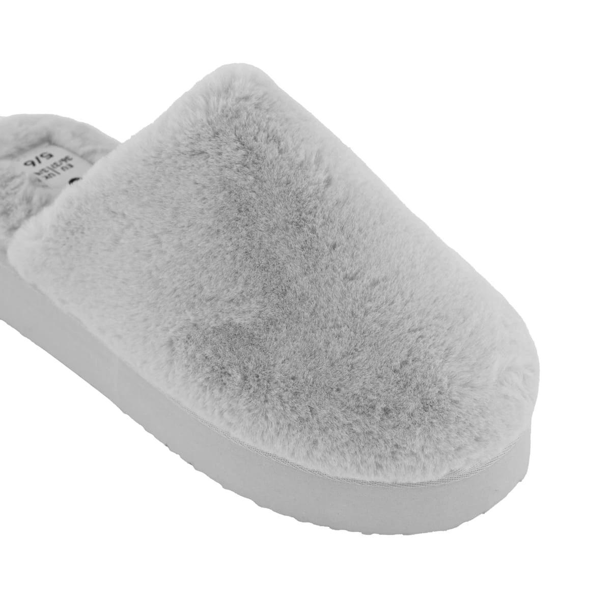 3 Furry Platform Scuffs Micro Grey, 3 of 3