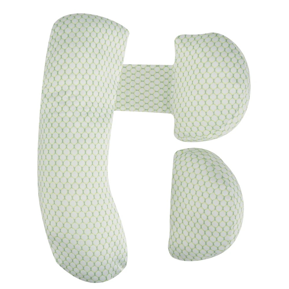 1 PlayPals 3PCS Adjustable Pregnancy Pillow H L V Shaped Body Support - Green, 1 of 3