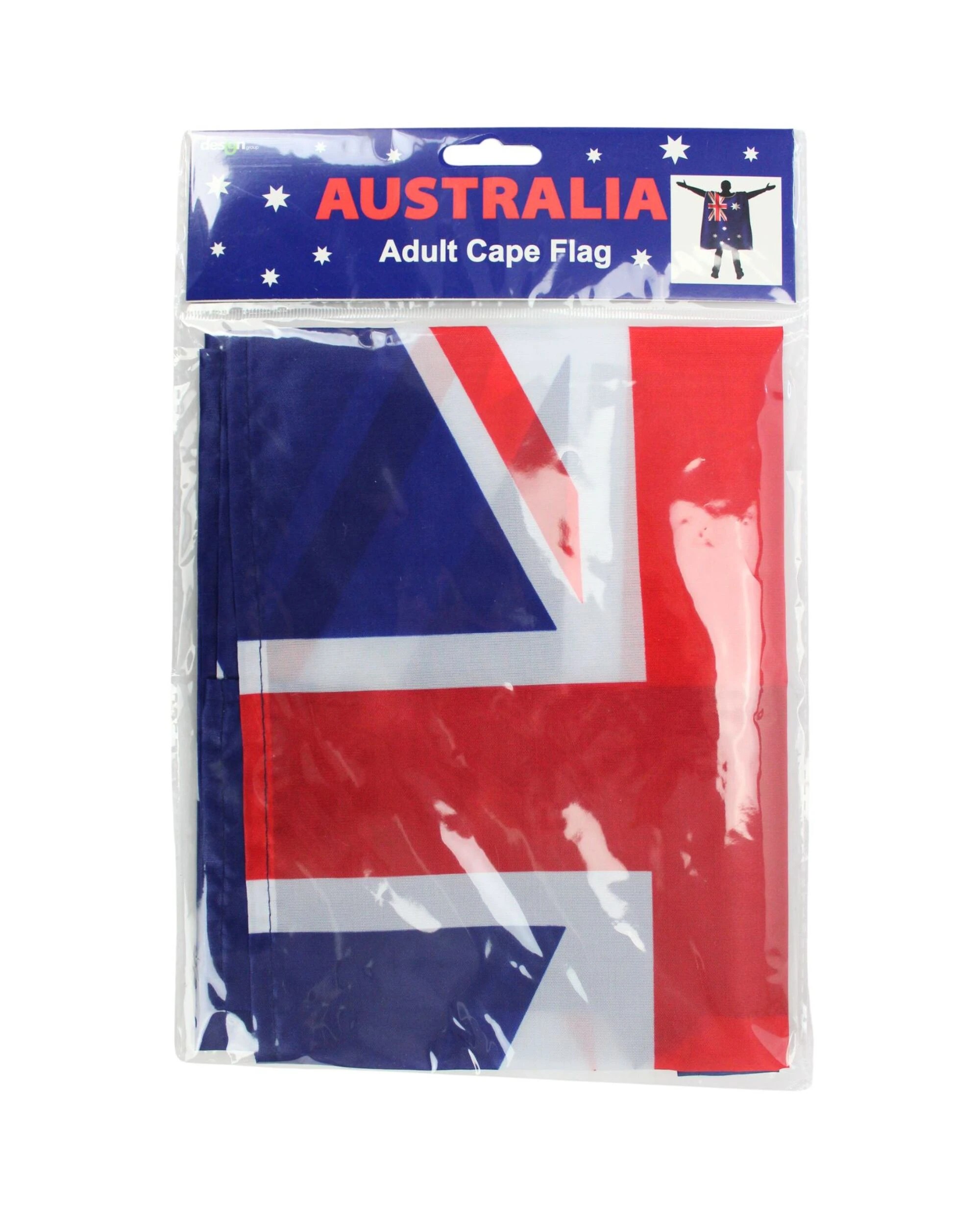 2 Artwrap Adult Aussie Flag Cape - Blue, 2 of 3