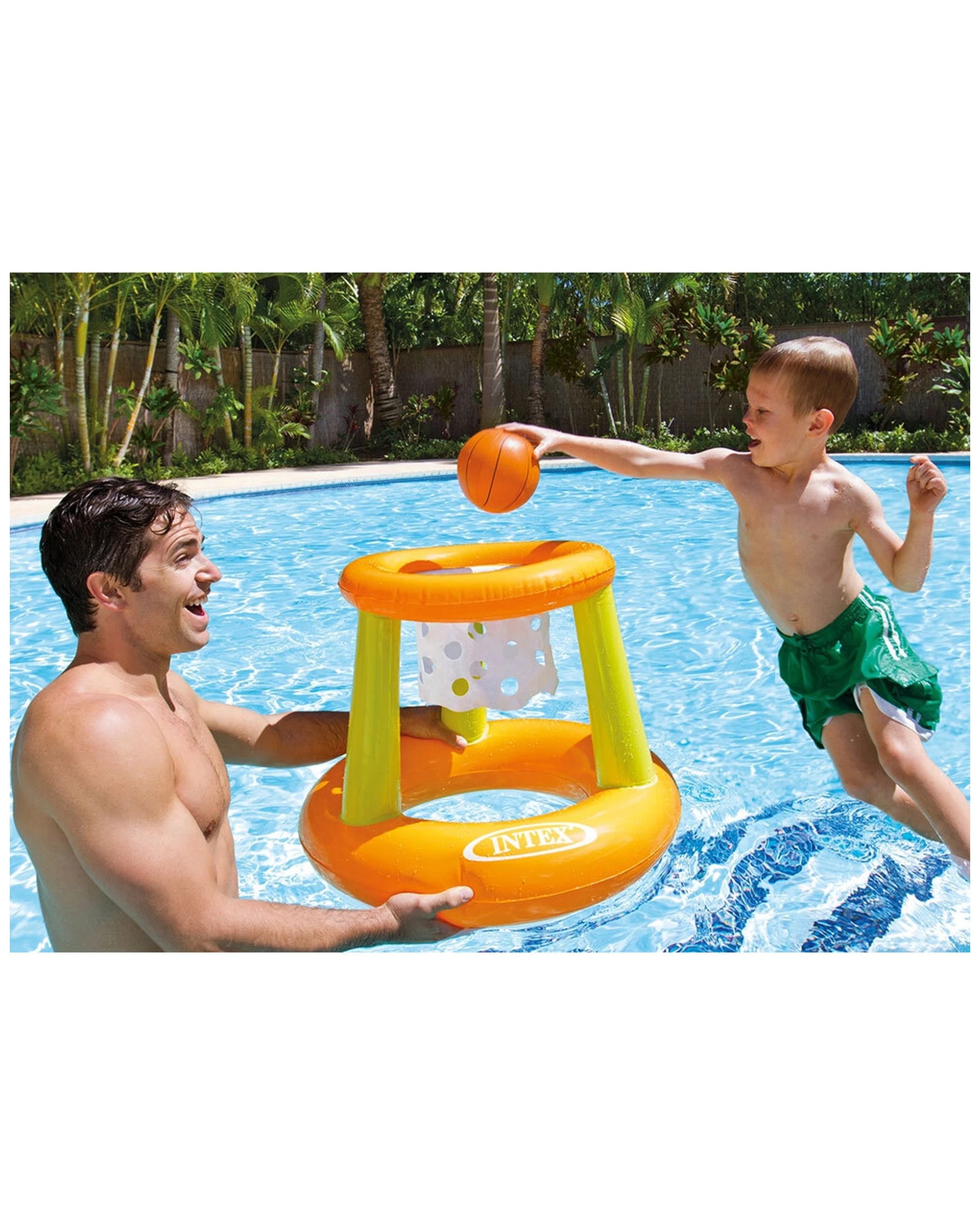2 Intex 67cm Inflatable Floating Basketball Hoop Pool Toy Kids 3 Years Plus - Orange, 2 of 2