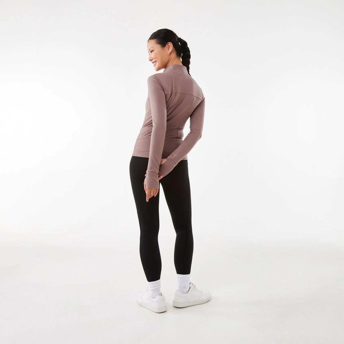 4 Active Womens Long Sleeve Ultrasoft Jacket Taupe Tawn, 4 of 7