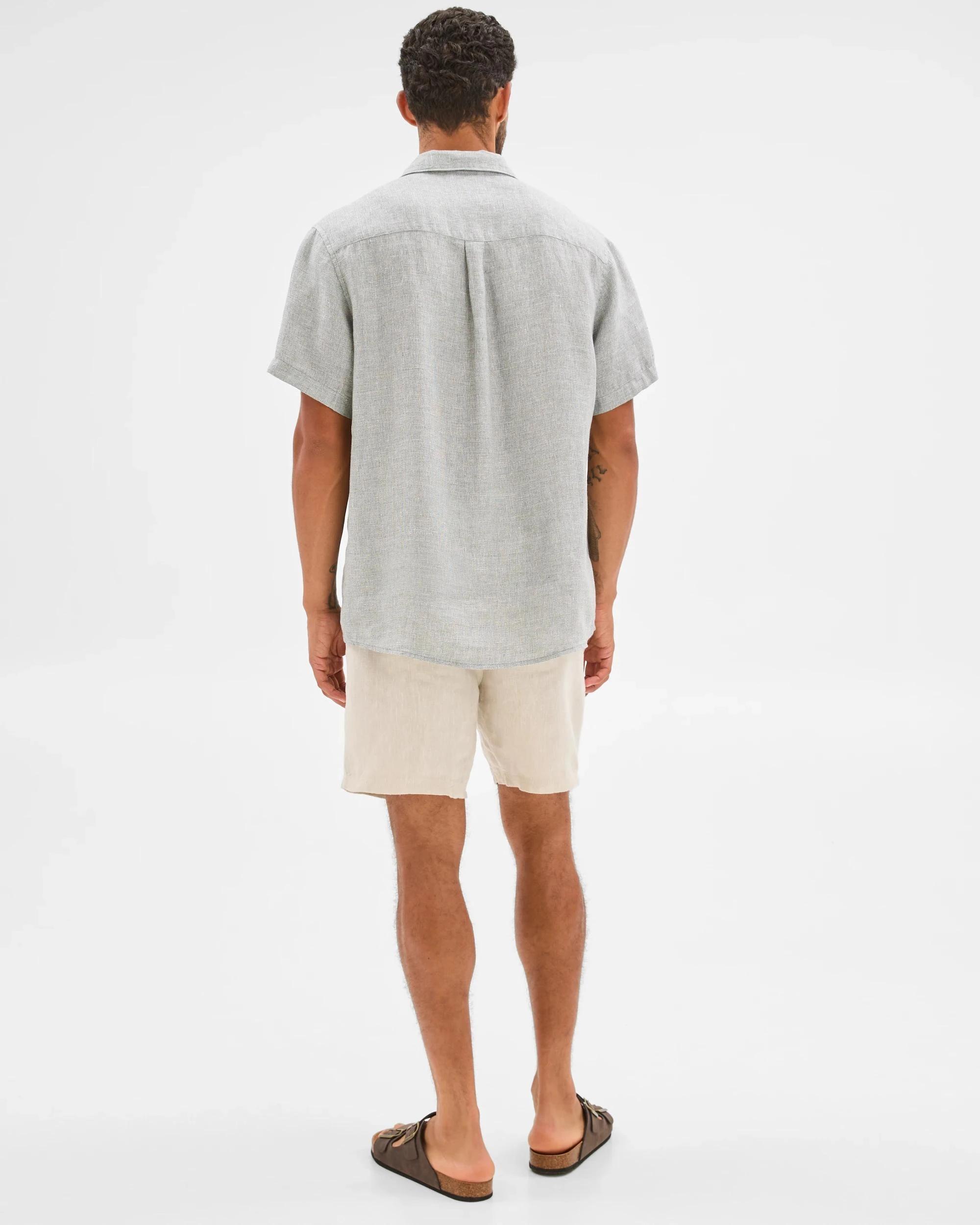 5 Target European Linen Textured Shirt KHAKI, 5 of 5