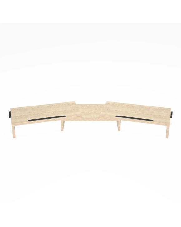 Advwin Dual Monitor Stand Riser Adjustable Length and Angle with 2 Slot - Wood