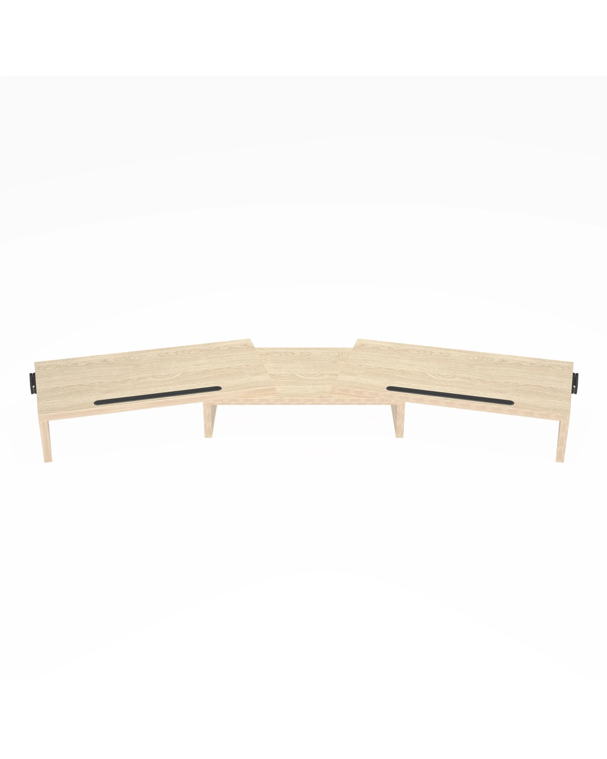 1 Advwin Dual Monitor Stand Riser Adjustable Length and Angle with 2 Slot - Wood, 1 of 4