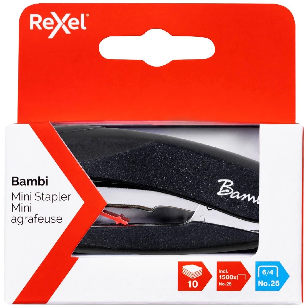 4 Rexel Bambi Mini Stapler Black, 4 of 4
