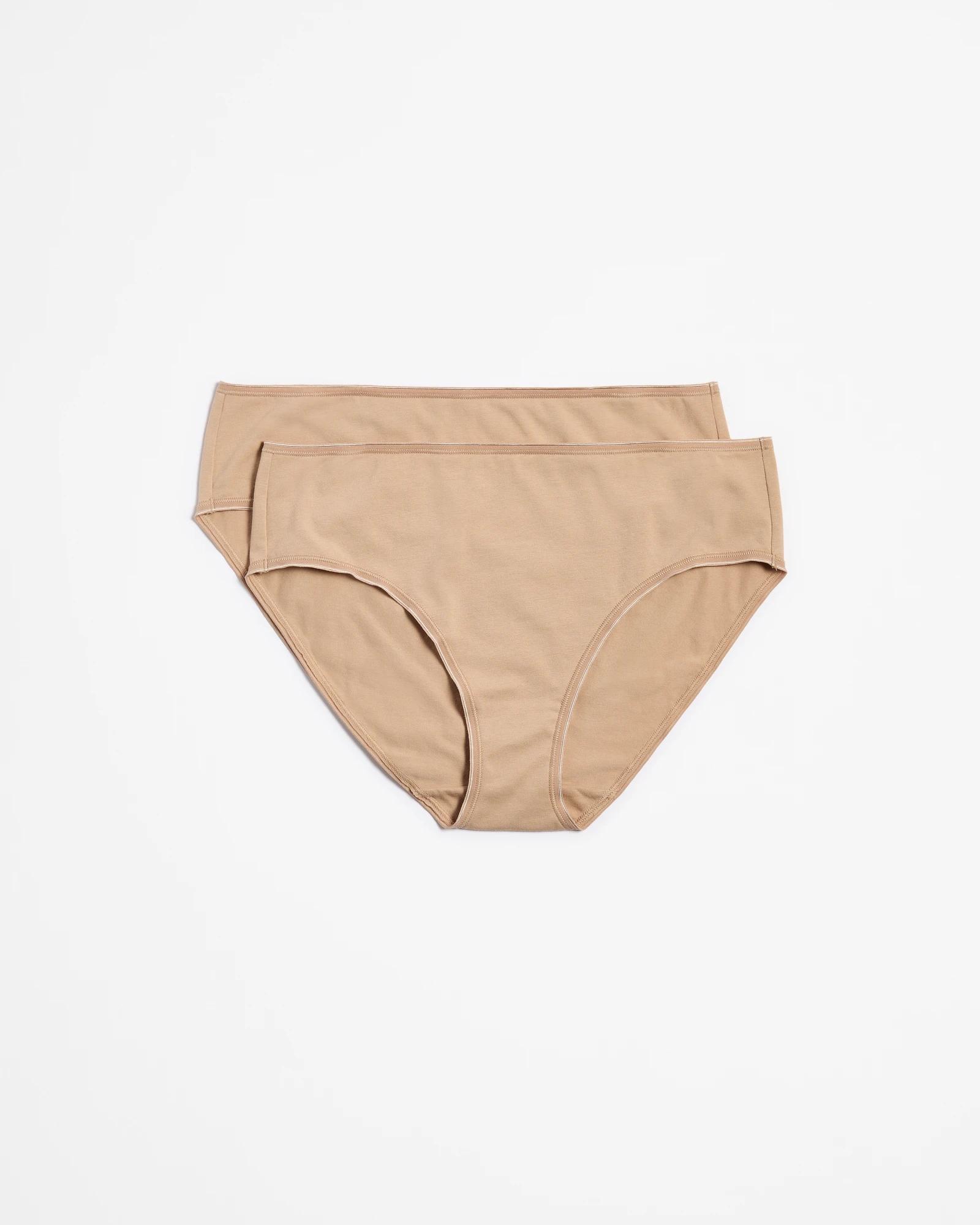 1 Target Australian Cotton Blend 2 Pack Midi Briefs LATTE, 1 of 4