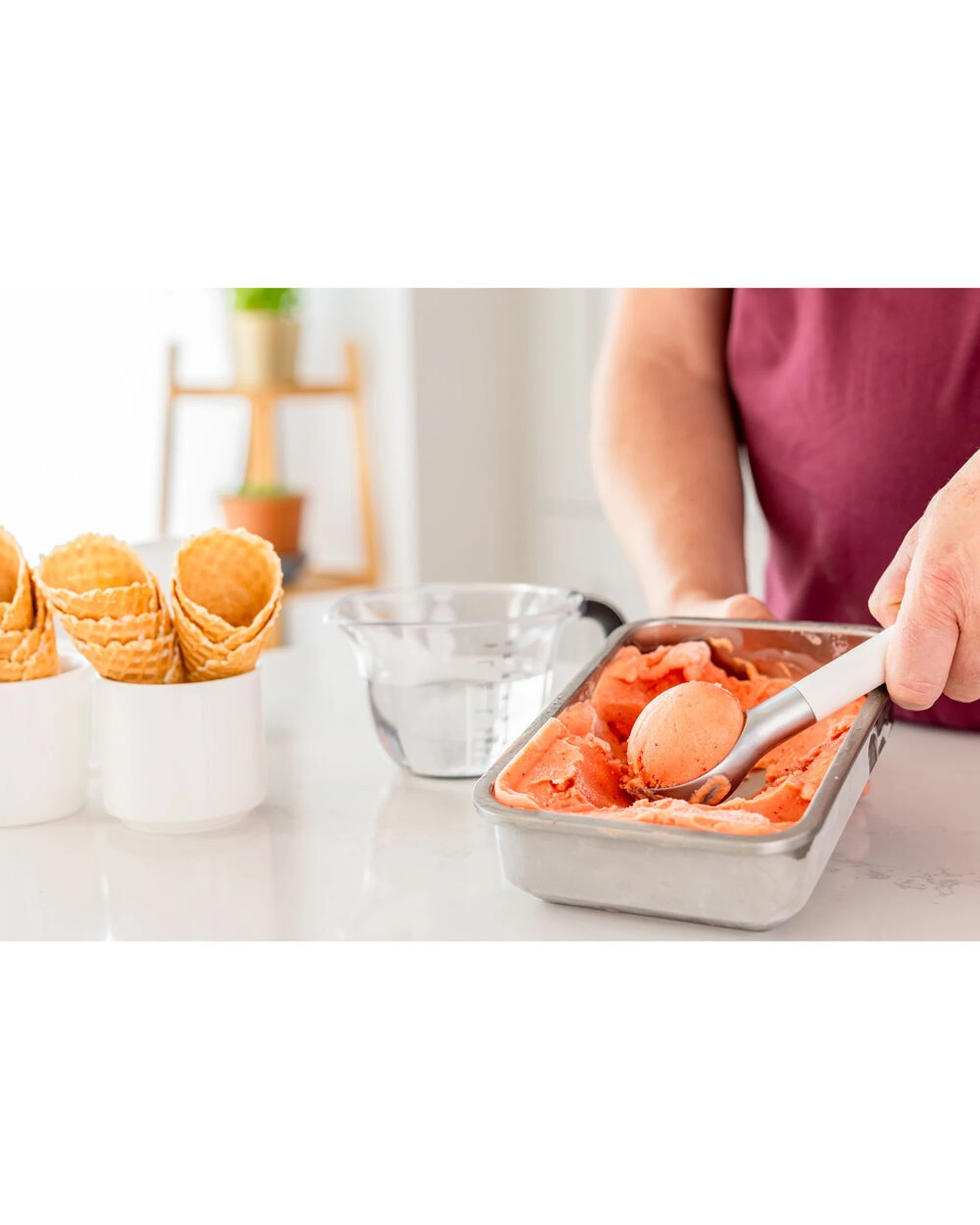 5 KitchenAid 2PK Classic Metal Ice Scooper Ergonomic Handle Dishwasher Safe Kitchen Utensil - White, 5 of 6