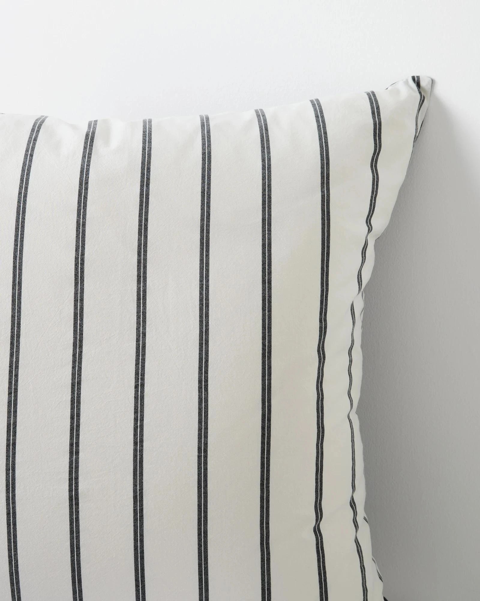 4 Arlo Stonewash Stripe European Pillowcase - Queen Bed - Black, 4 of 4