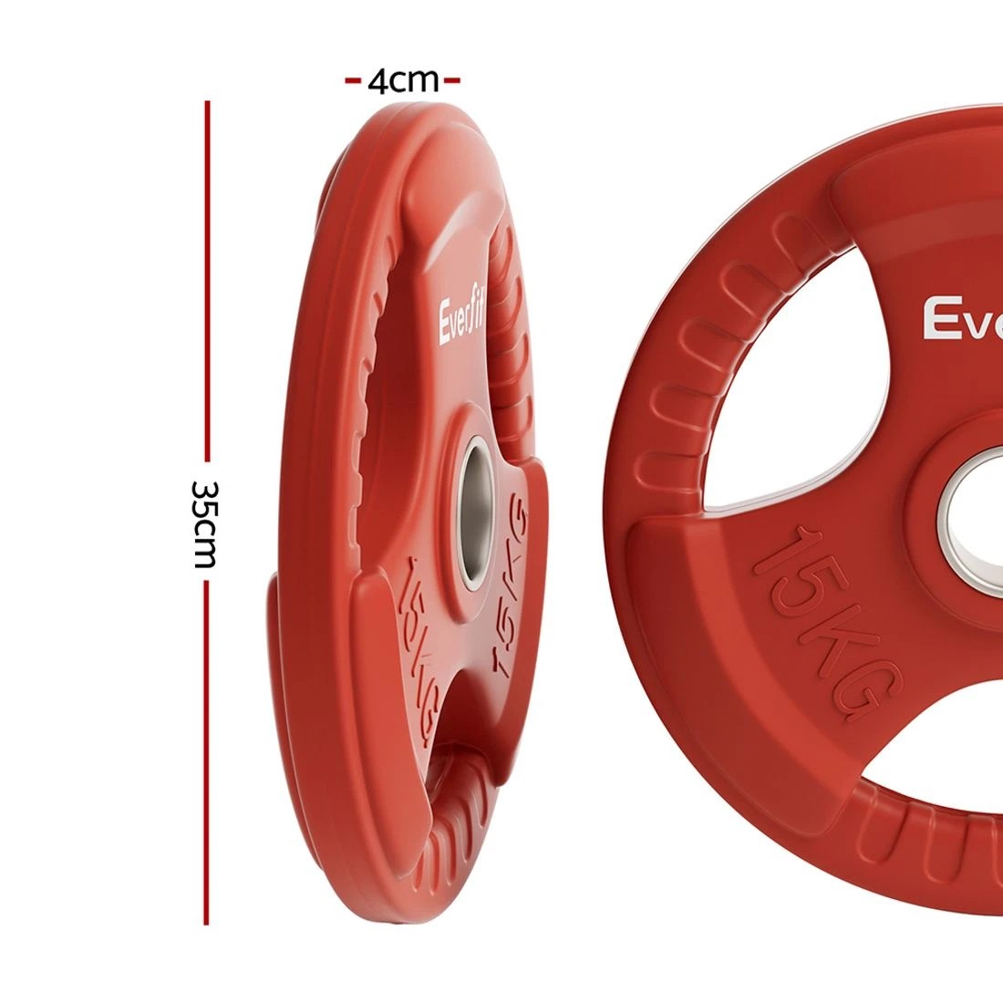 2 Everfit Weight Plates - Red, 2 of 6
