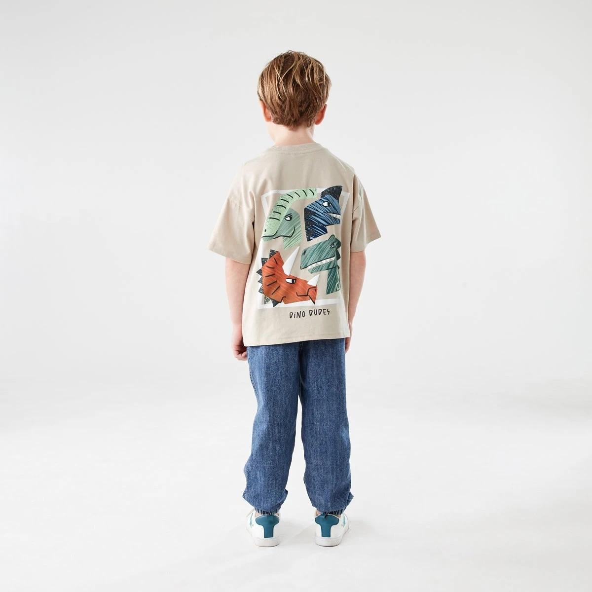 7 Short Sleeve Oversized Print T-shirt DINO DUDES NATURAL ECRU, 7 of 7
