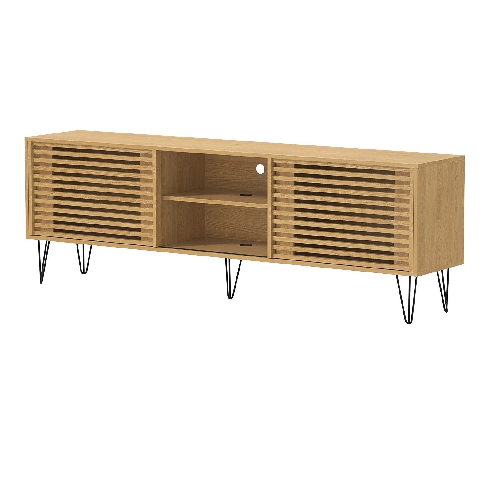 1 Oikiture Entertainment Unit Tv Cabinet 180cm
 - Natural, 1 of 9