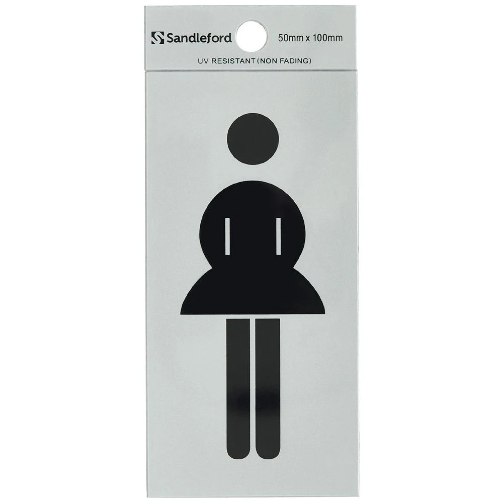 1 Sandleford Ladies Self-adhesive Sign 100 x 50mm, 1 of 1