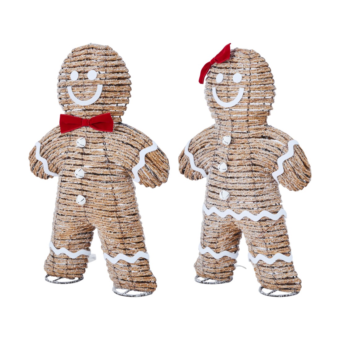 4 Battery Operated Light Up Rattan Look Gingerbread - Assorted, 4 of 9
