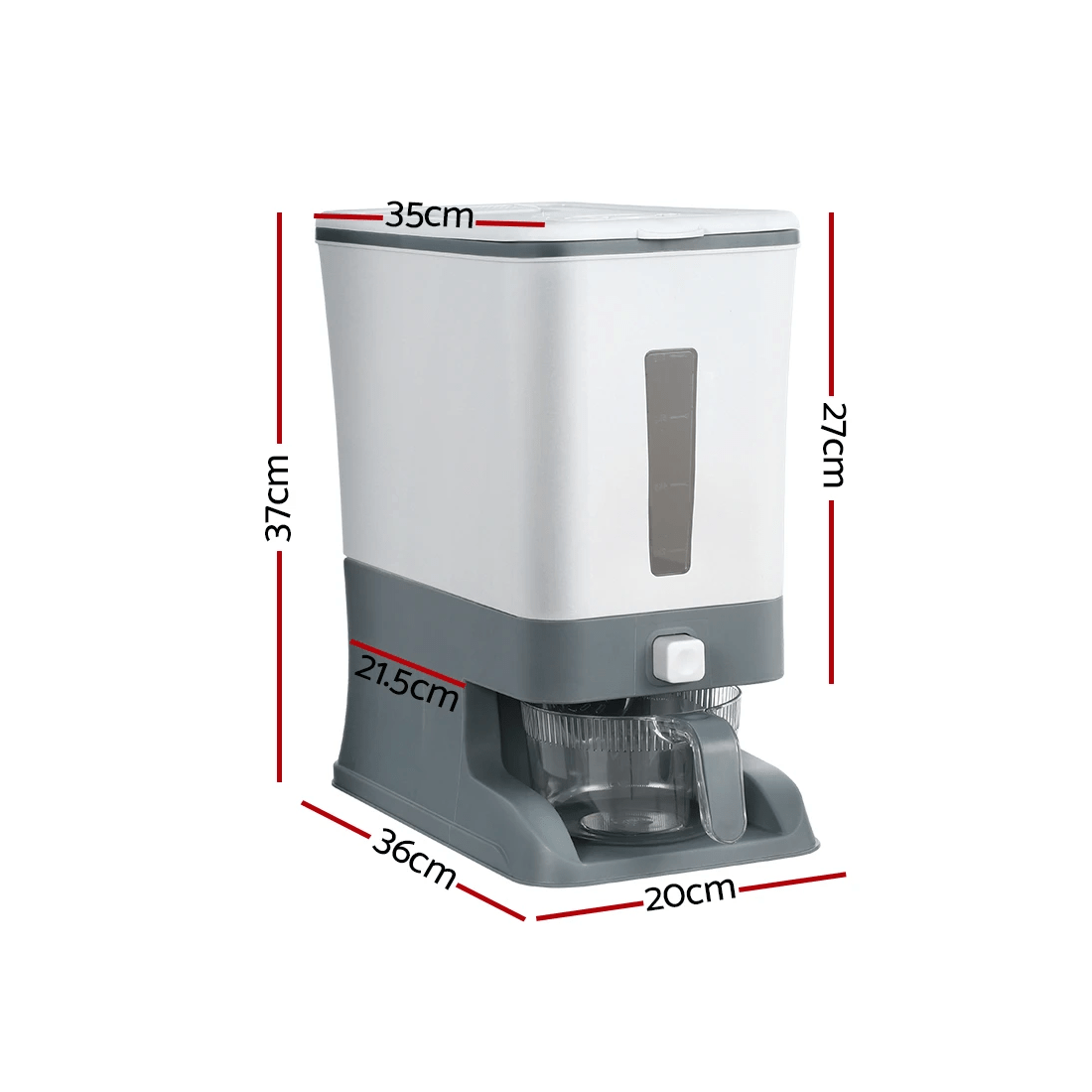 2 5-Star Chef Cereal Dispenser Rice Container 12KG - Grey, 2 of 6