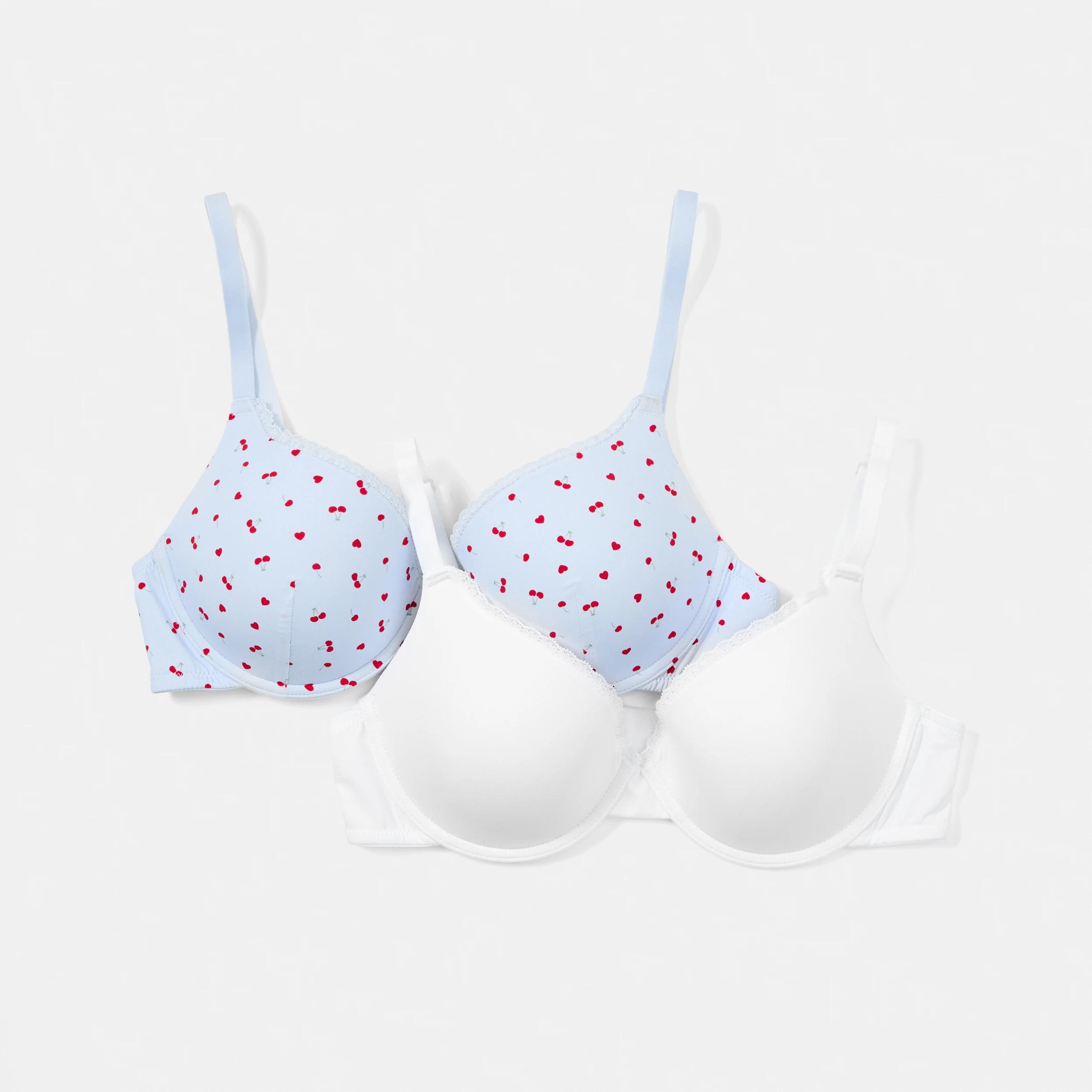 1 2 Pack T-shirt Bra Cherry Hrt, 1 of 9