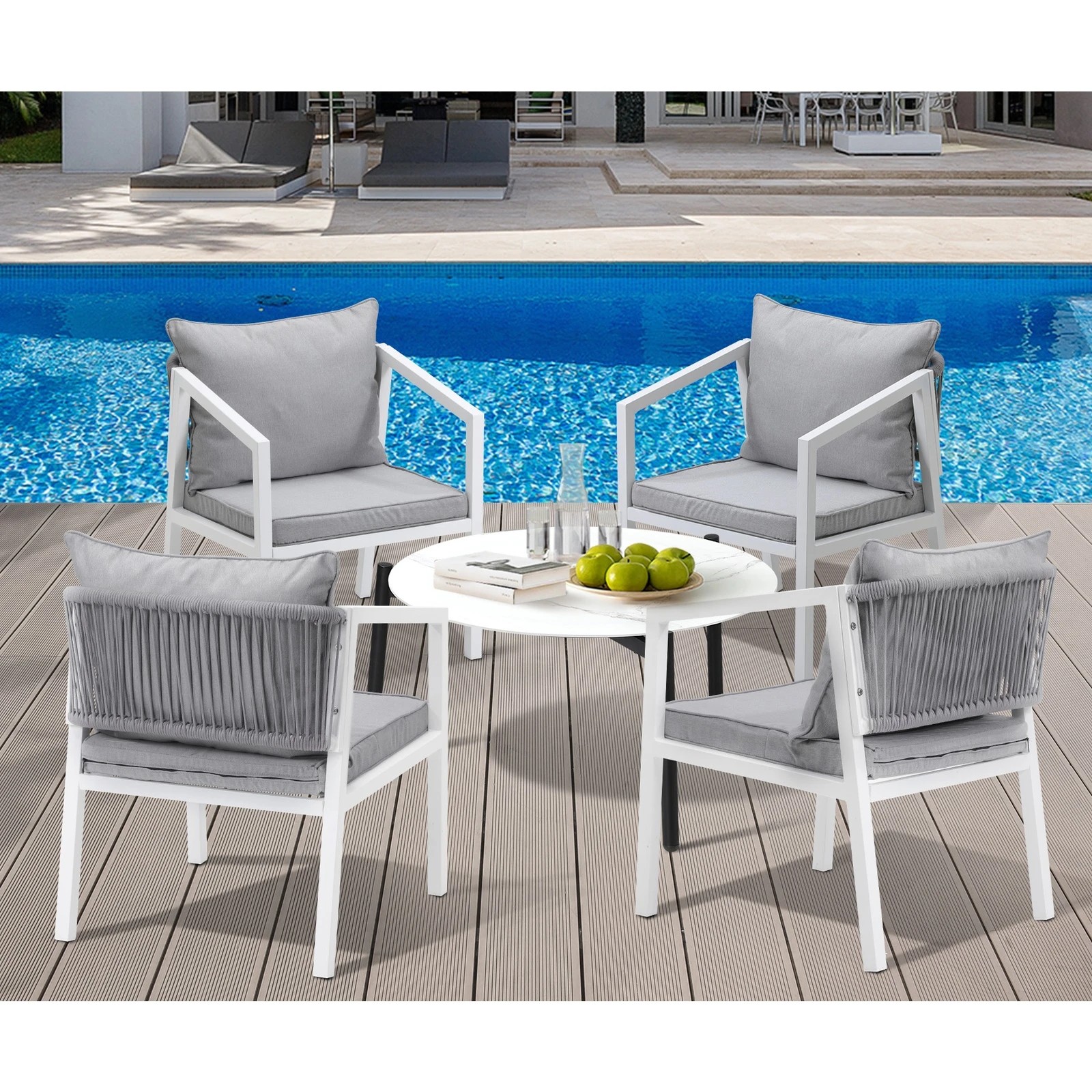 9 Livsip Outdoor Patio Setting 5pcs Furniture Lounge Set 70cm Coffee Table
 - Multi, 9 of 10