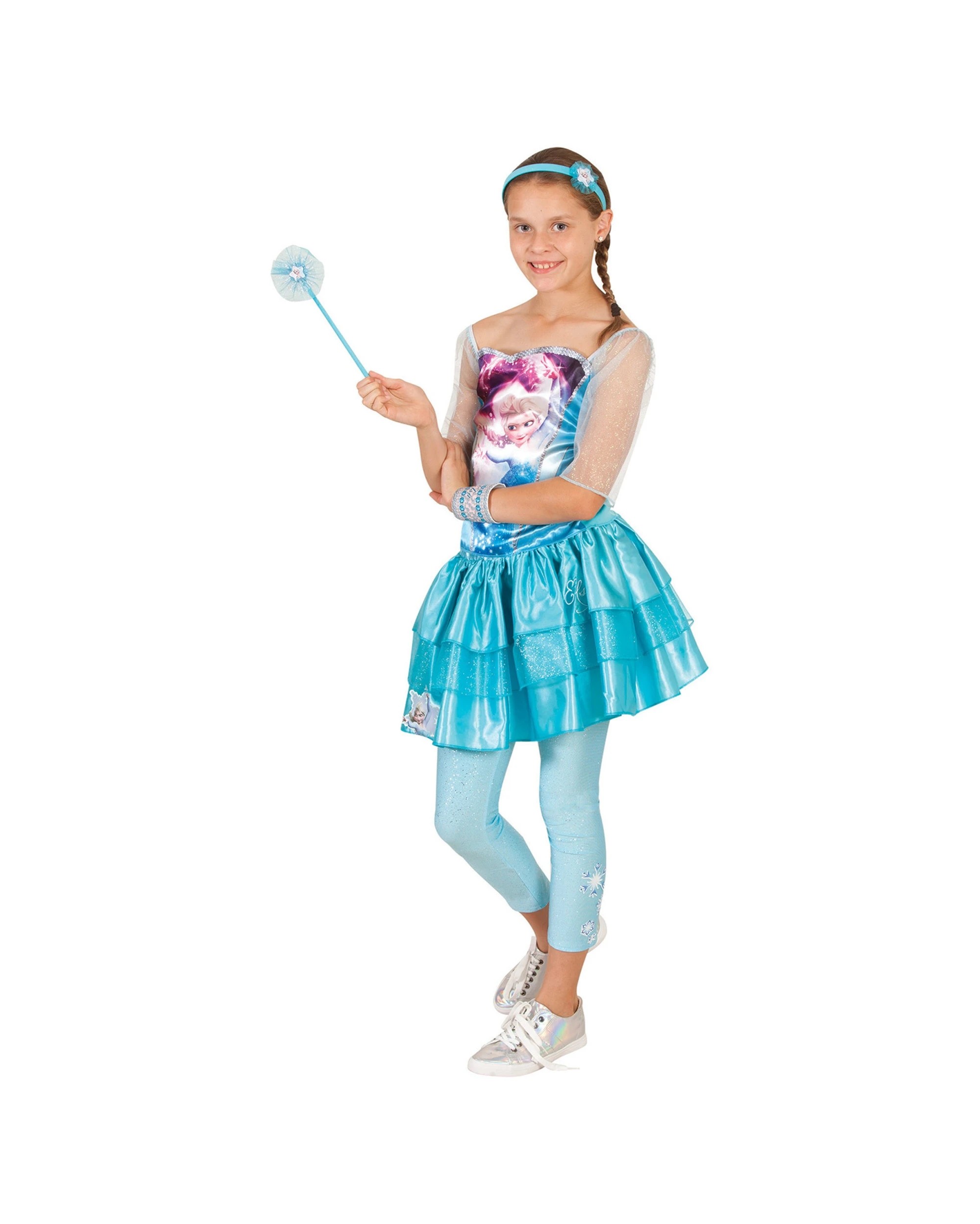 2 Disney Elsa Princess Frozen Kids Girls Top Size L - Blue, 2 of 3