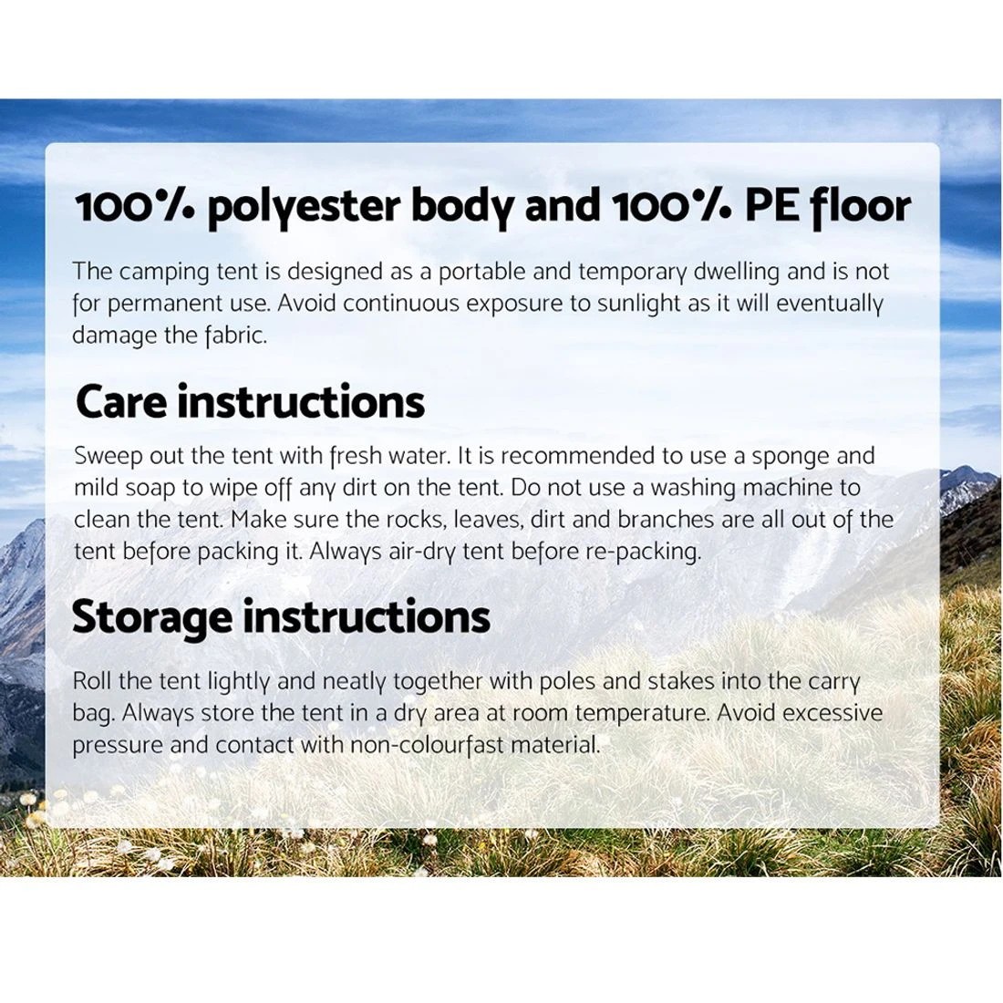 6 Weisshorn Instant Pop up Camping Tent 4 Person Outdoor Hiking Tents Dome - Multi, 6 of 6