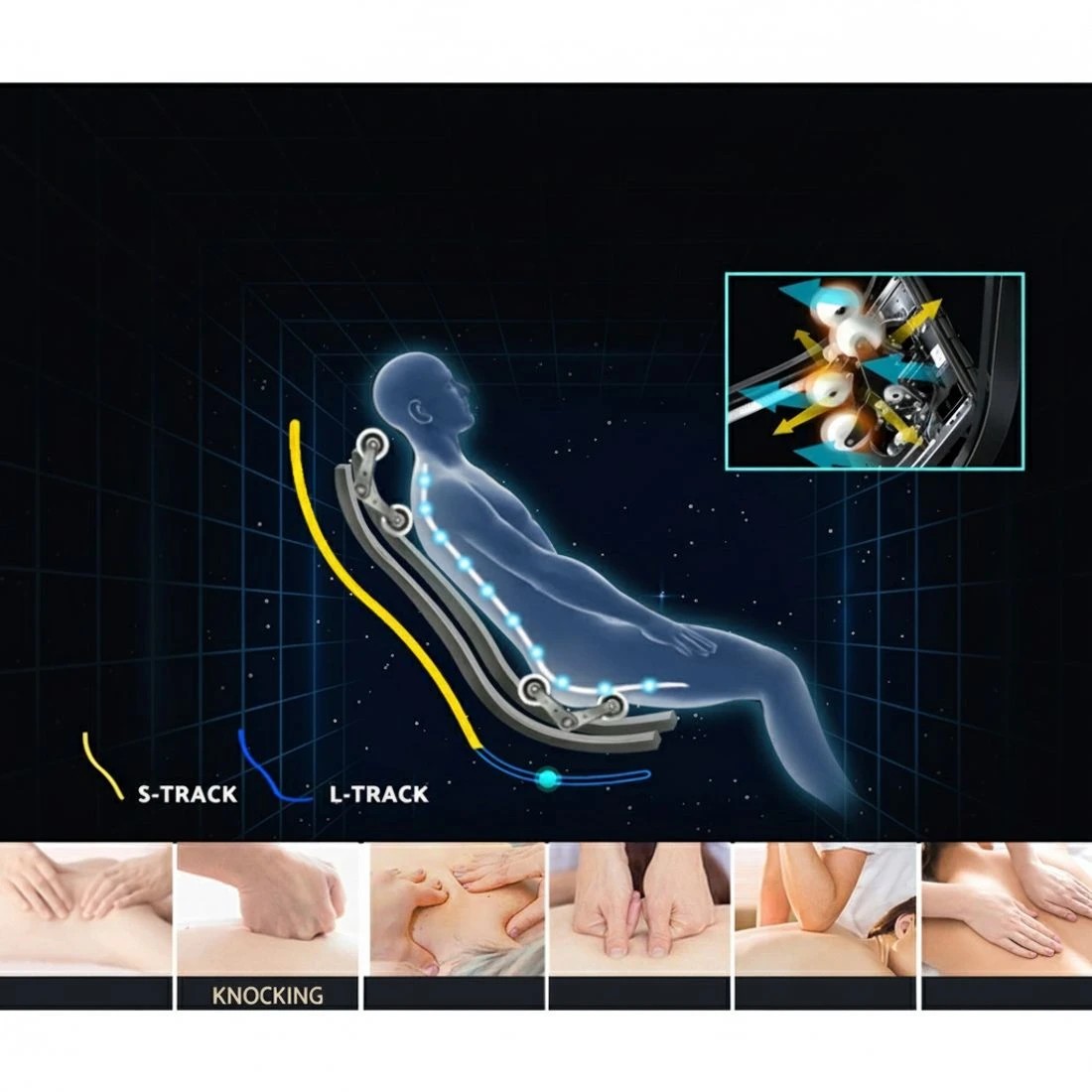 6 Livemor 4D Massage Chair Electric Recliner Double Core Mechanism Massager Melisa - Multi, 6 of 7