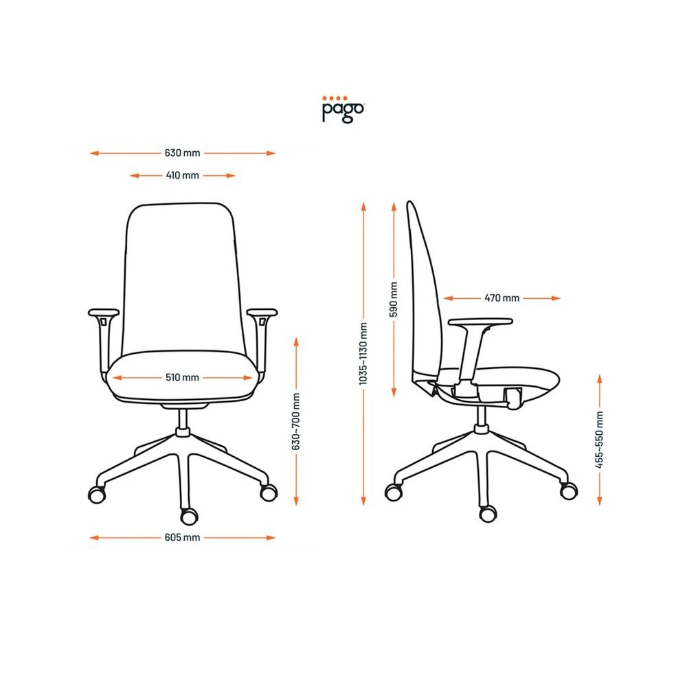 5 Pago Nest Home Office Ergonomic High Back Chair Grey Ergonomic Chairs and Desk Chairs, 5 of 7