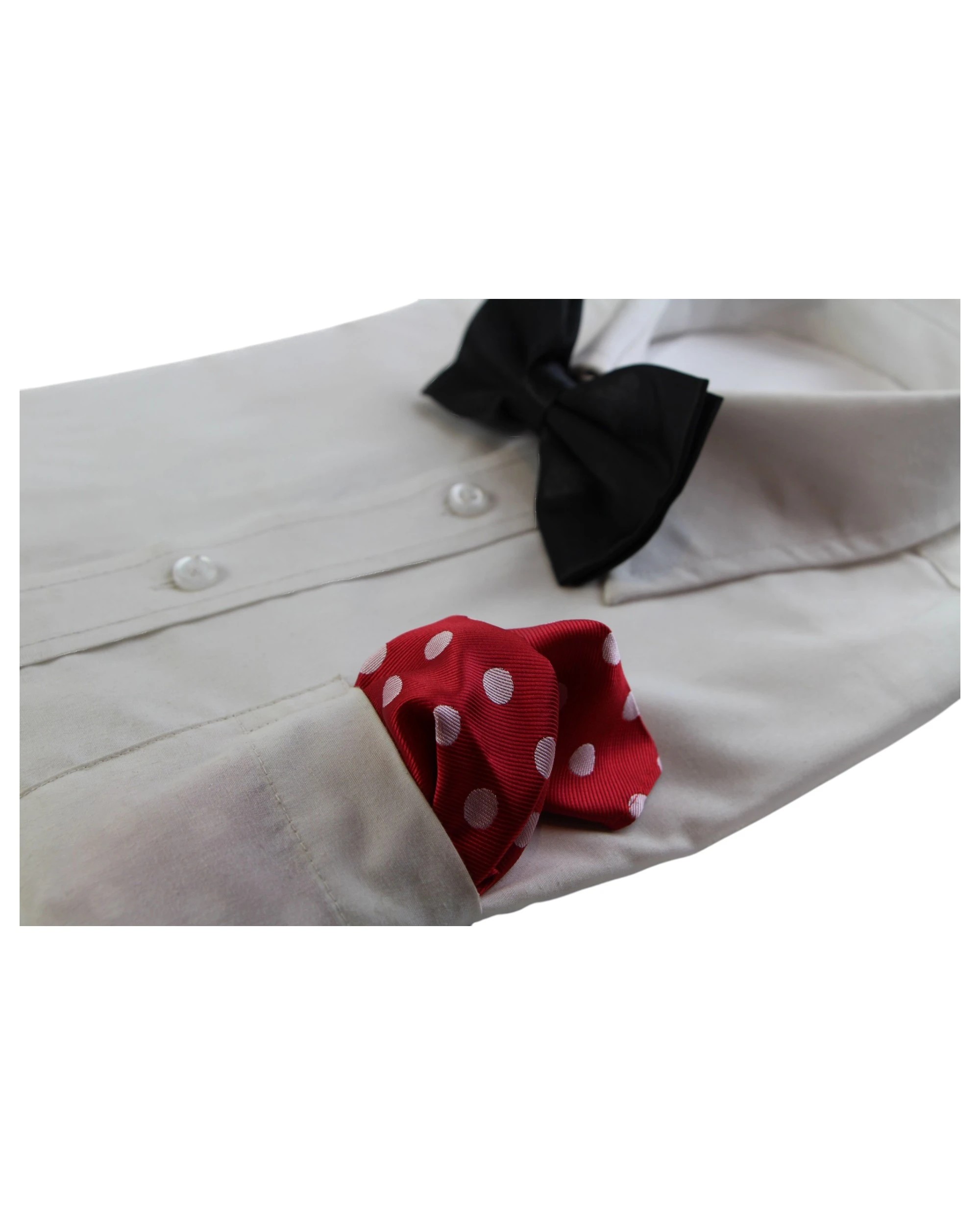 3 Zasel Mens Red & Silver Large Polka Dot Silk Pocket Square - Multi, 3 of 3