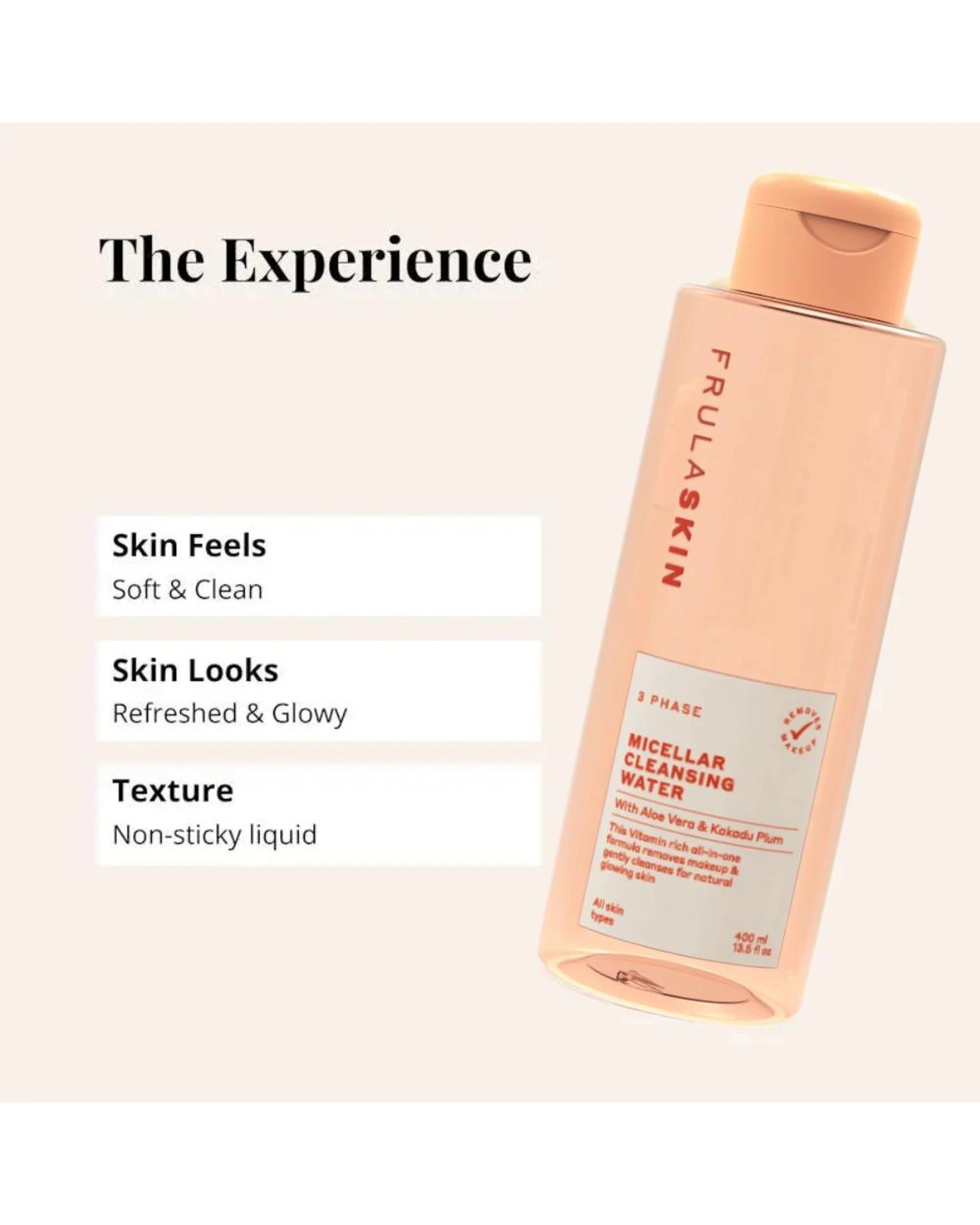 4 3 x Frula Skin 3 Phase Micellar Cleansing Water with Aloe Vera & Kakadu Plum 400mL, 4 of 6