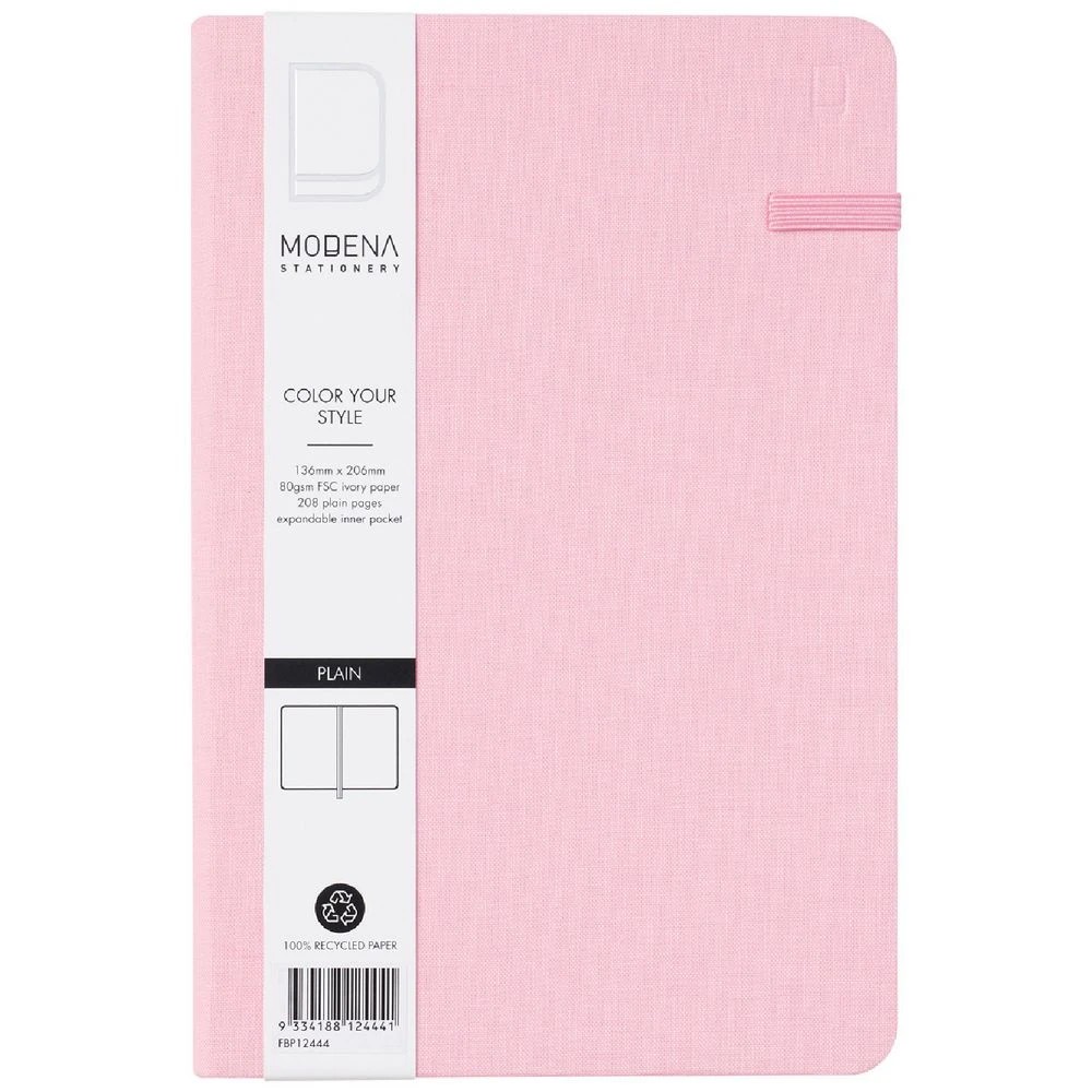 1 Modena A5 Linen Plain Notebook Pink, 1 of 5