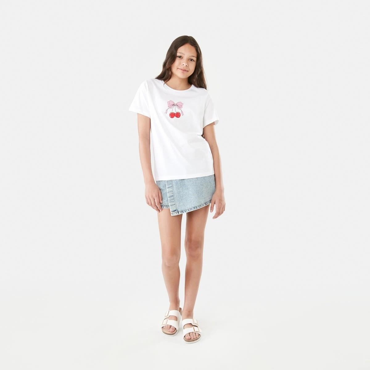 5 Short Sleeve Print T-shirt Cherry Bow, 5 of 8