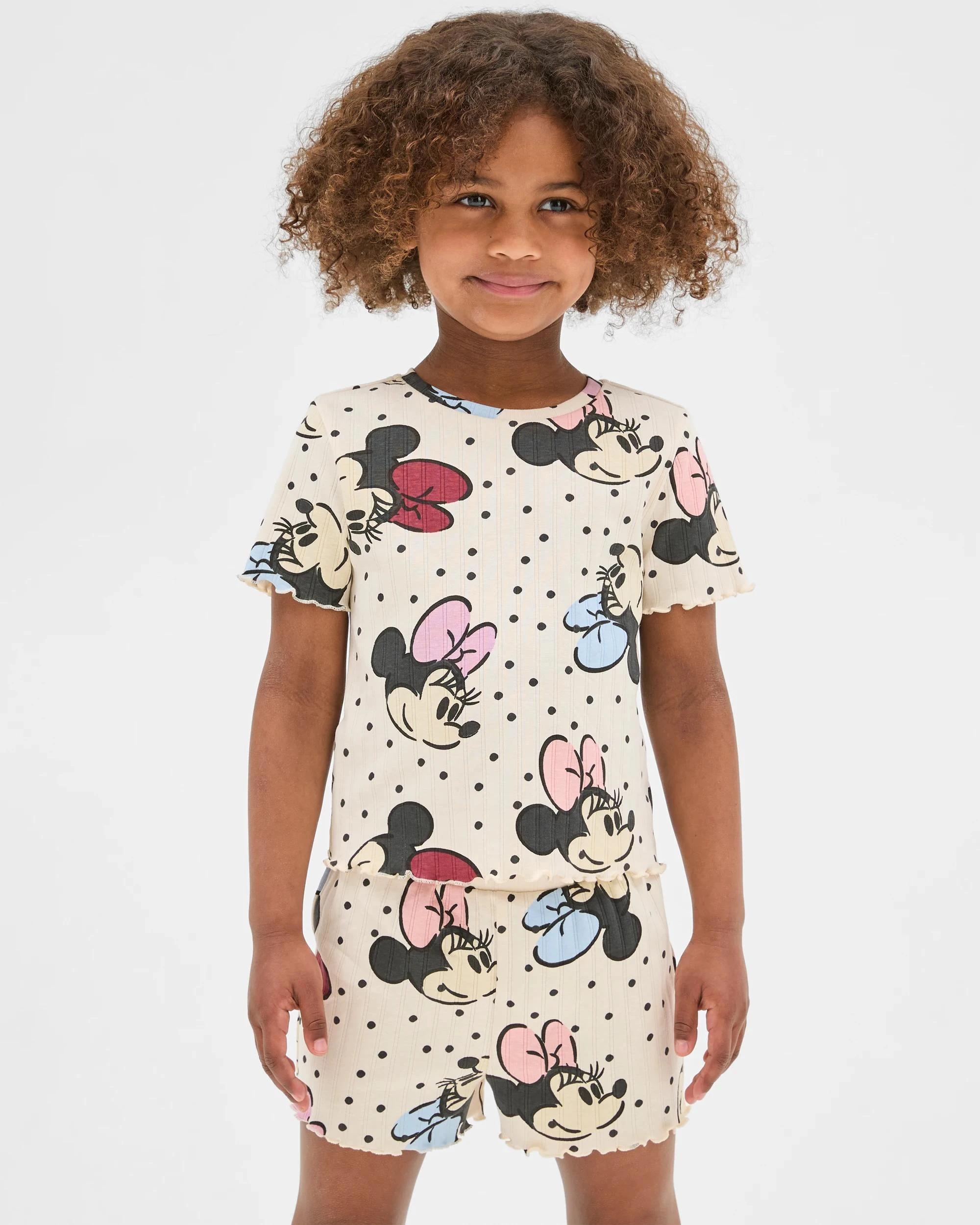 1 Disney Australian Cotton Younger Girls Rib Pyjama Set MINNIE, 1 of 7