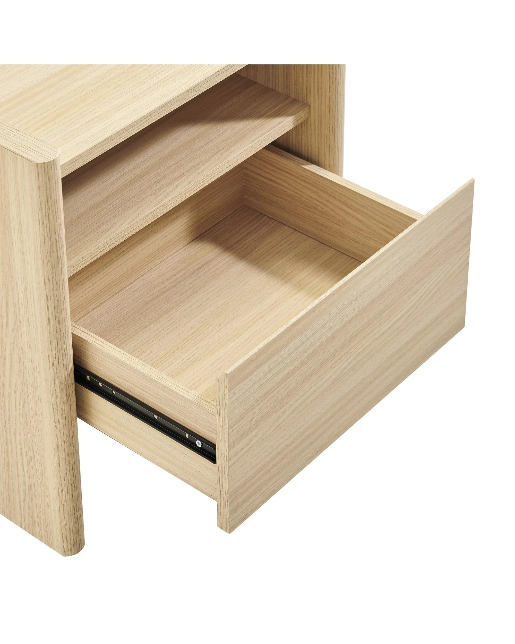 8 Kodu Bedside Unit Nightstand Side Table 1 Drawer Oak - Natural, 8 of 10