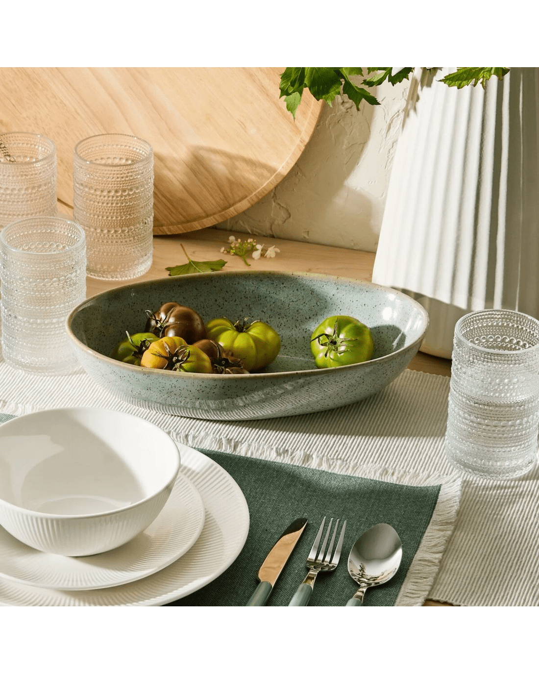 7 Green Glazed Serving Bowl, 7 of 7