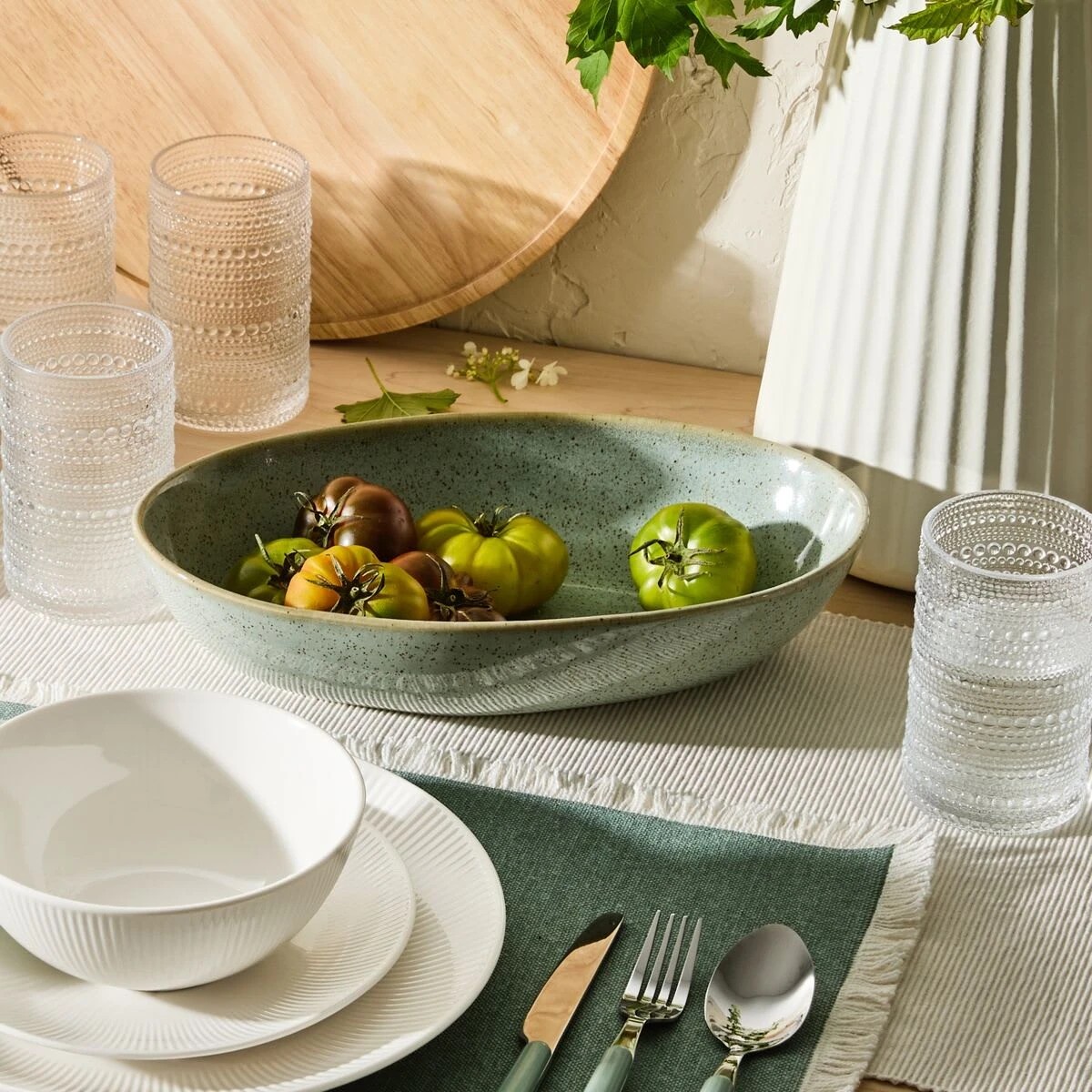 7 Green Glazed Serving Bowl, 7 of 7