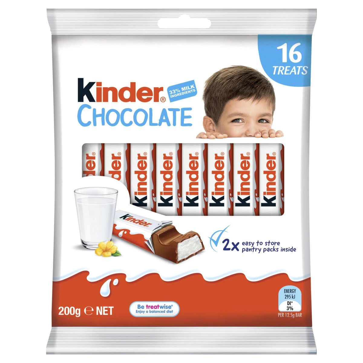 1 16 Piece Kinder Chocolate Sharepack 200g, 1 of 2