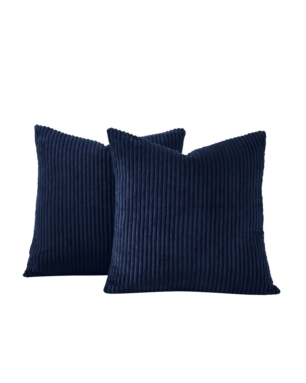 2 Gioia Casa 2-Pack Corduroy Velvet Cushion Covers 45x45cm - Navy Blue, 2 of 2