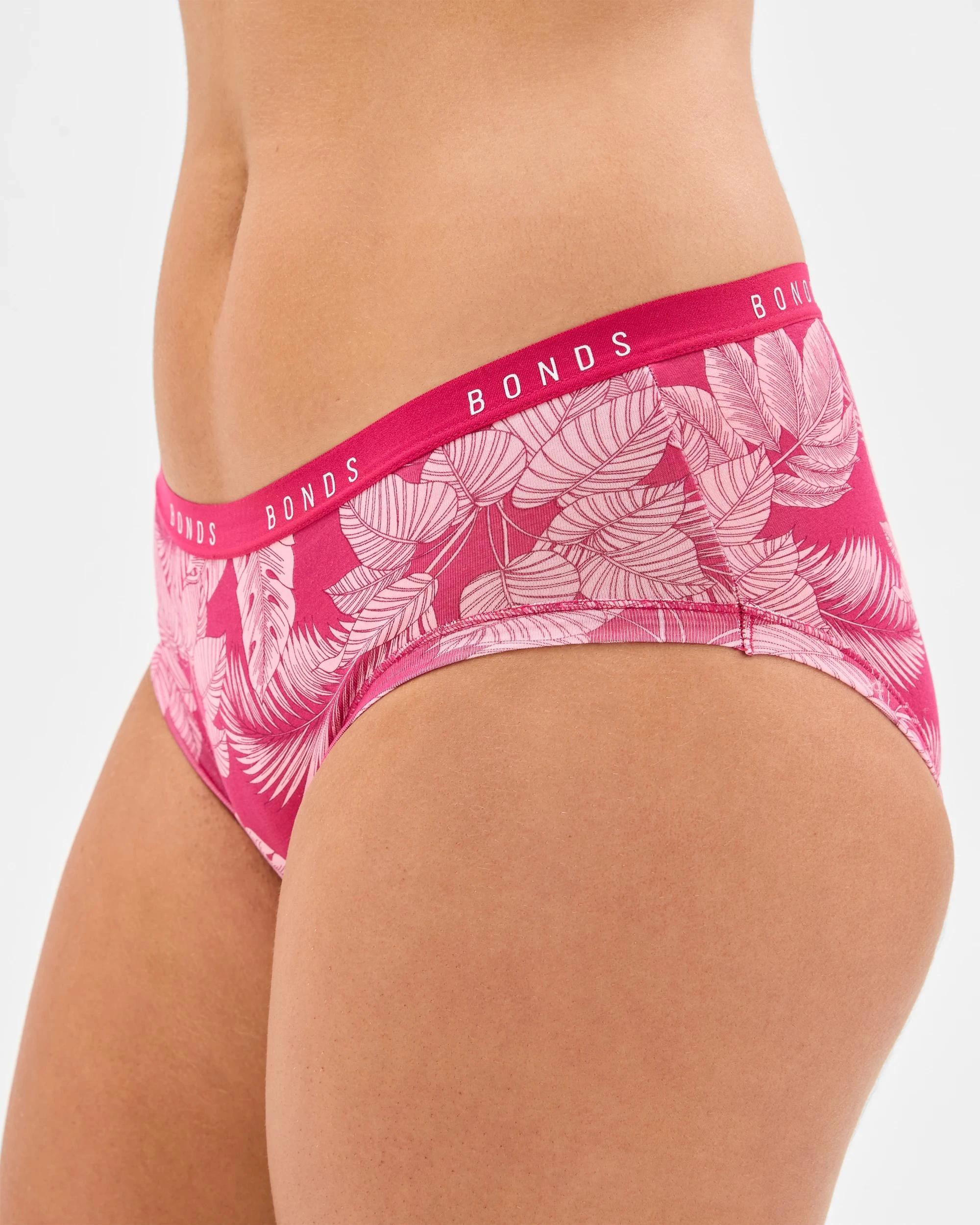 3 Bonds Cottontails 3 Pack Midi Briefs PINK BOTANICAL BLISS, 3 of 4